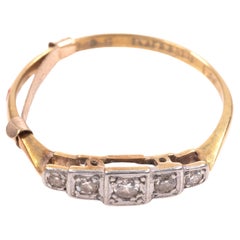18 Kt. Gold Art Deco Platin Diamant Ring