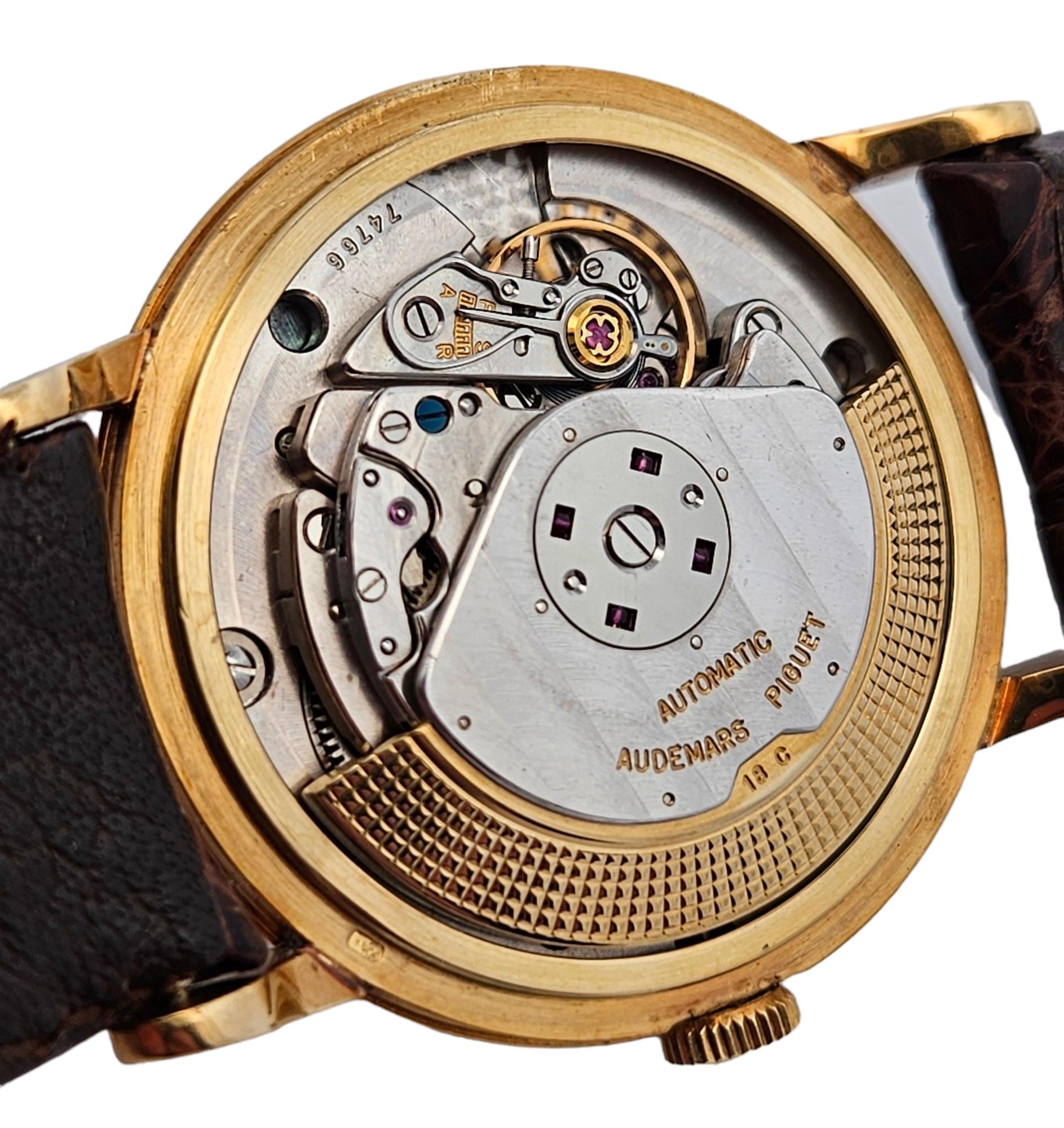 18 Kt Gold Audemars Piguet Cal K2070 Wrist Watch Collectors Automatic For Sale 10