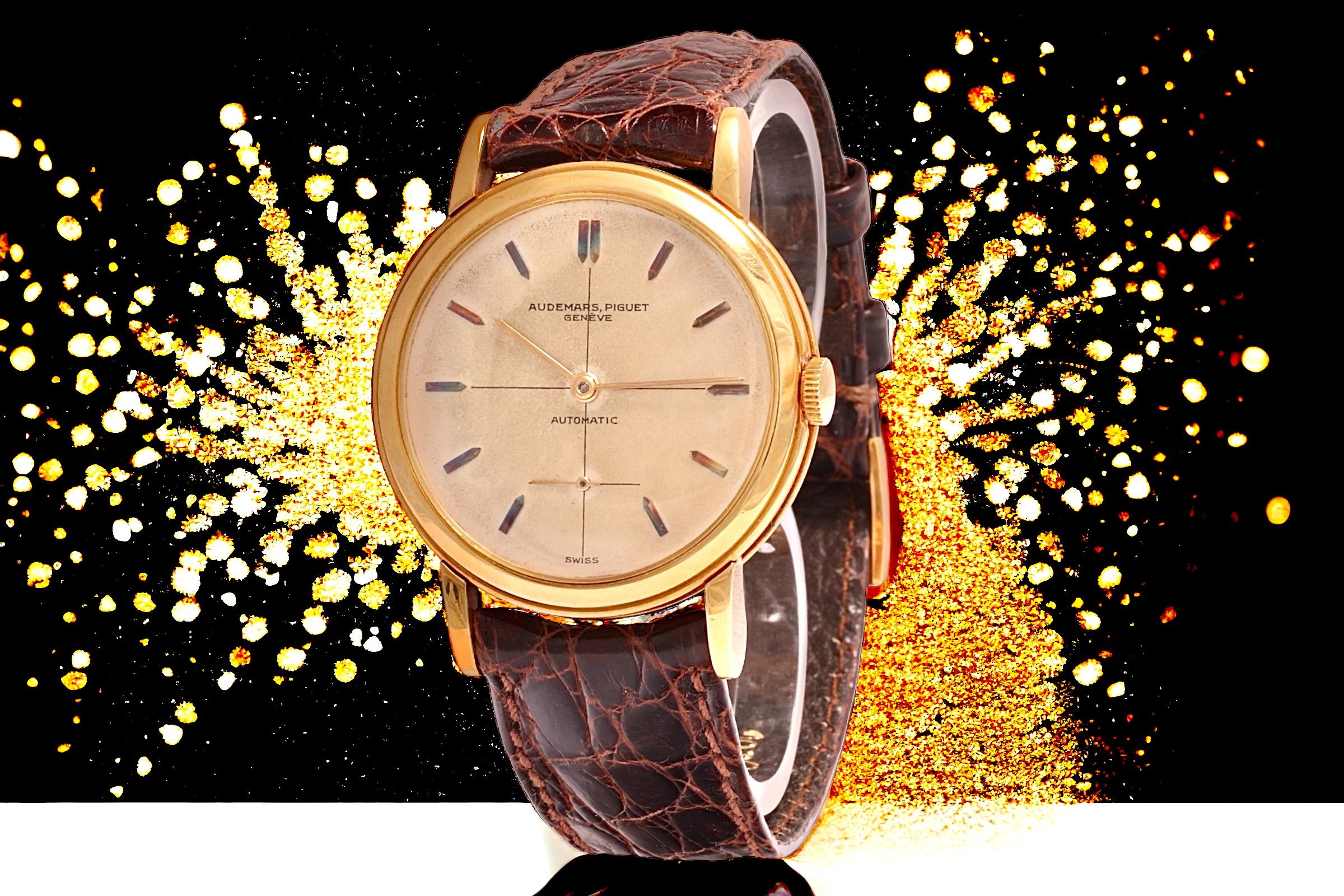 18 Kt Gold Audemars Piguet Cal K2070 Wrist Watch Collectors Automatic For Sale 4