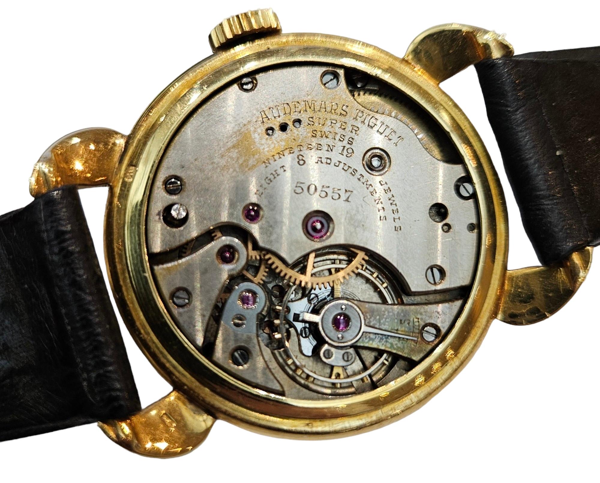 Audemars Piguet Calatrava, rare montre-bracelet de collection vintage en or 18 carats, années 1940 en vente 8