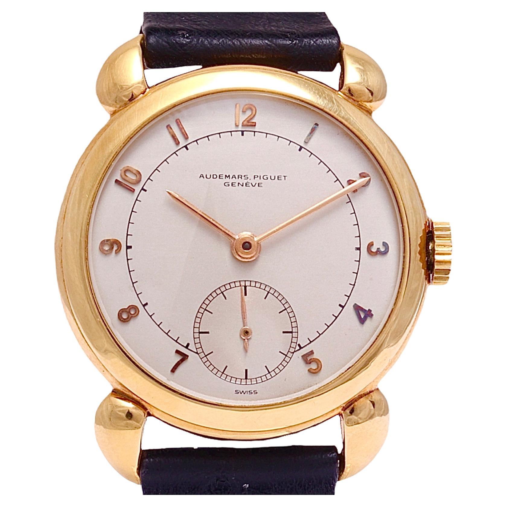18 Karat Gold Audemars Piguet Calatrava Vintage Seltene Sammler-Armbanduhr 1940er Jahre