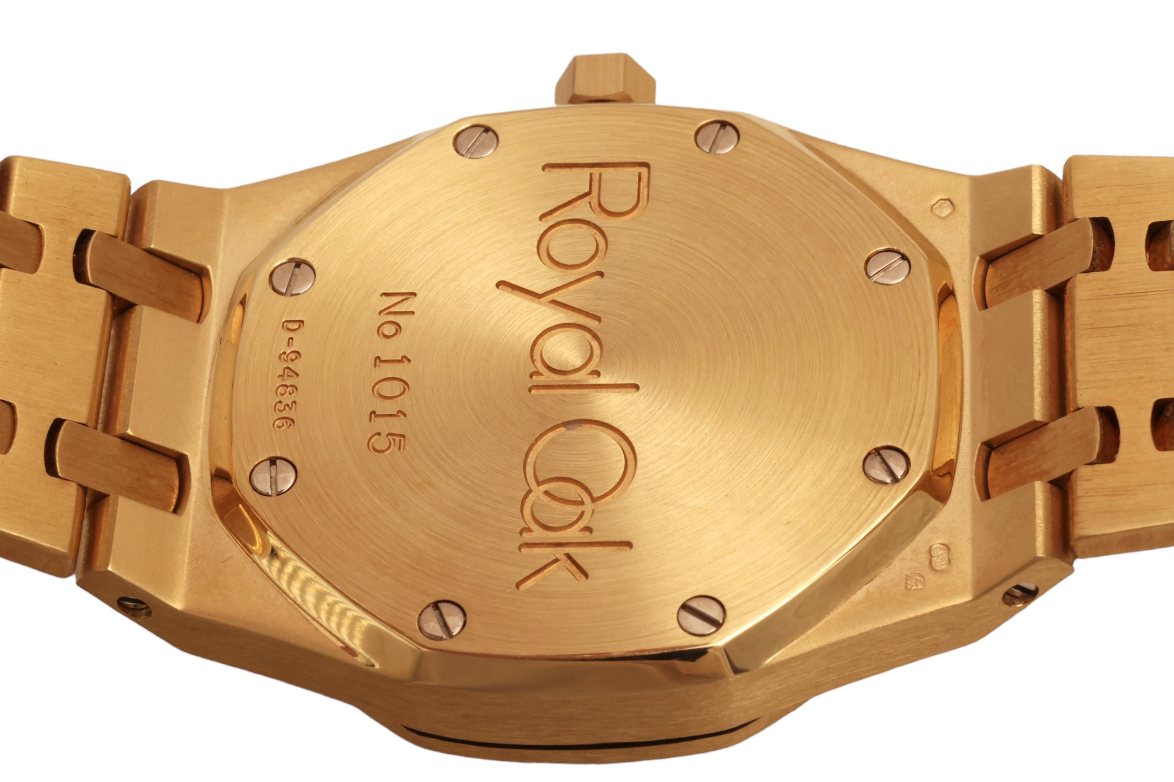18 Kt Gold Audemars Piguet Royal Oak Automatik 14790BA Schachtel & Papiere im Angebot 3