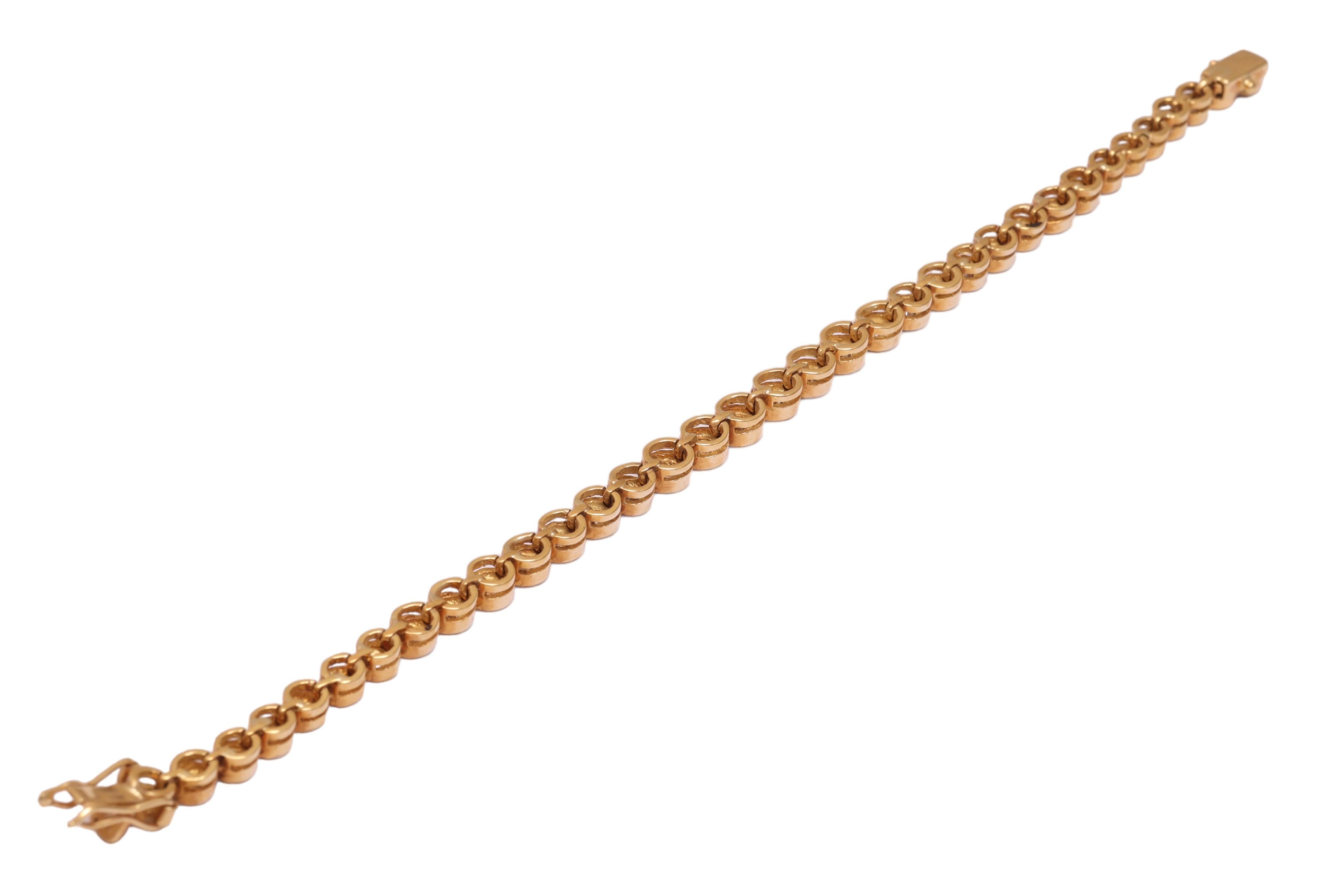 18 kt. Gold Bicolour Tennis Bracelet with 3.75 ct. Diamonds For Sale 1