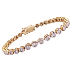 18 kt. Bracciale tennis bicolore in oro con 3,75 ct. Diamanti