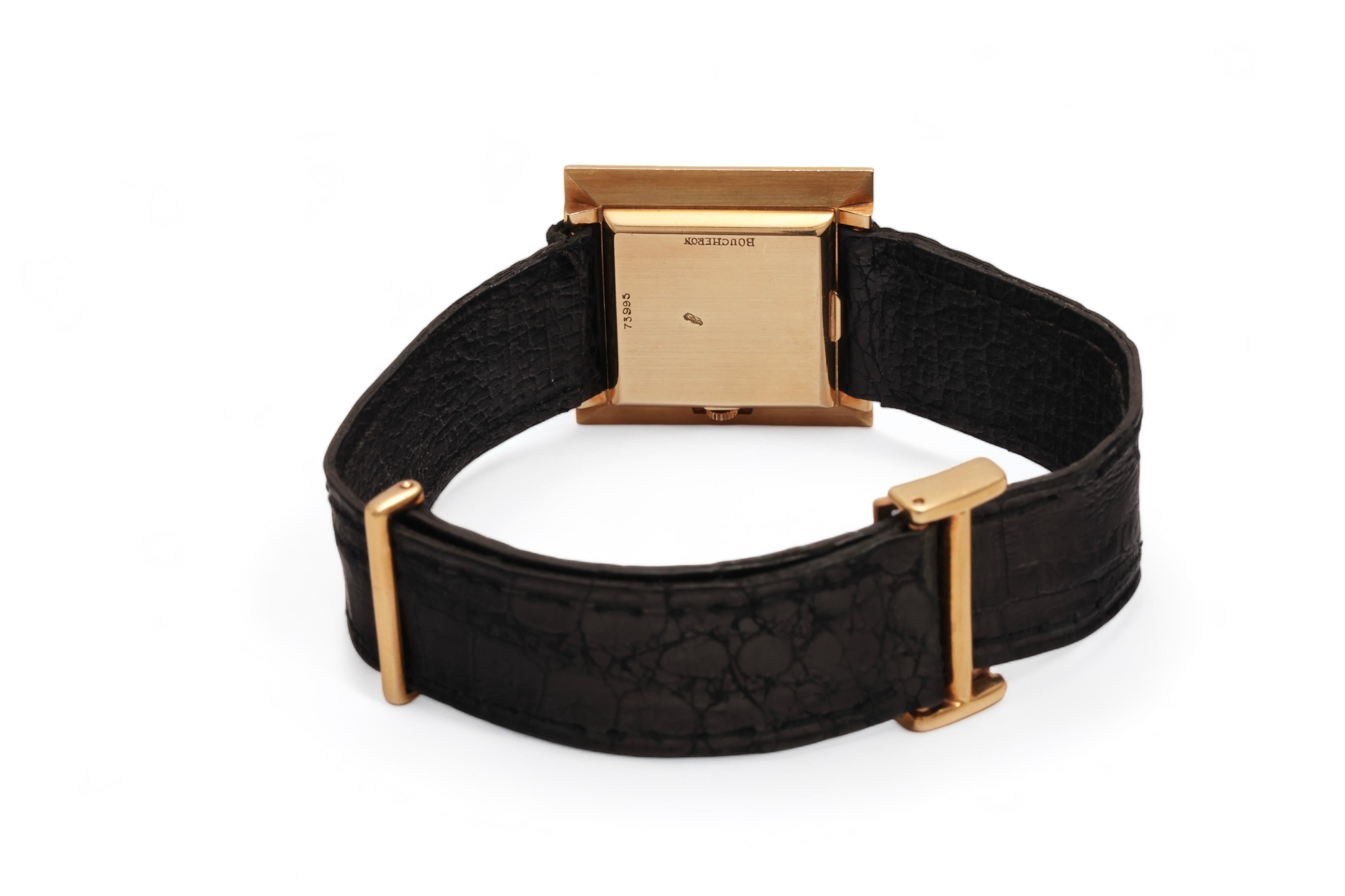 18 kt Gold Boucheron Quartz Wrist Watch For Sale 6