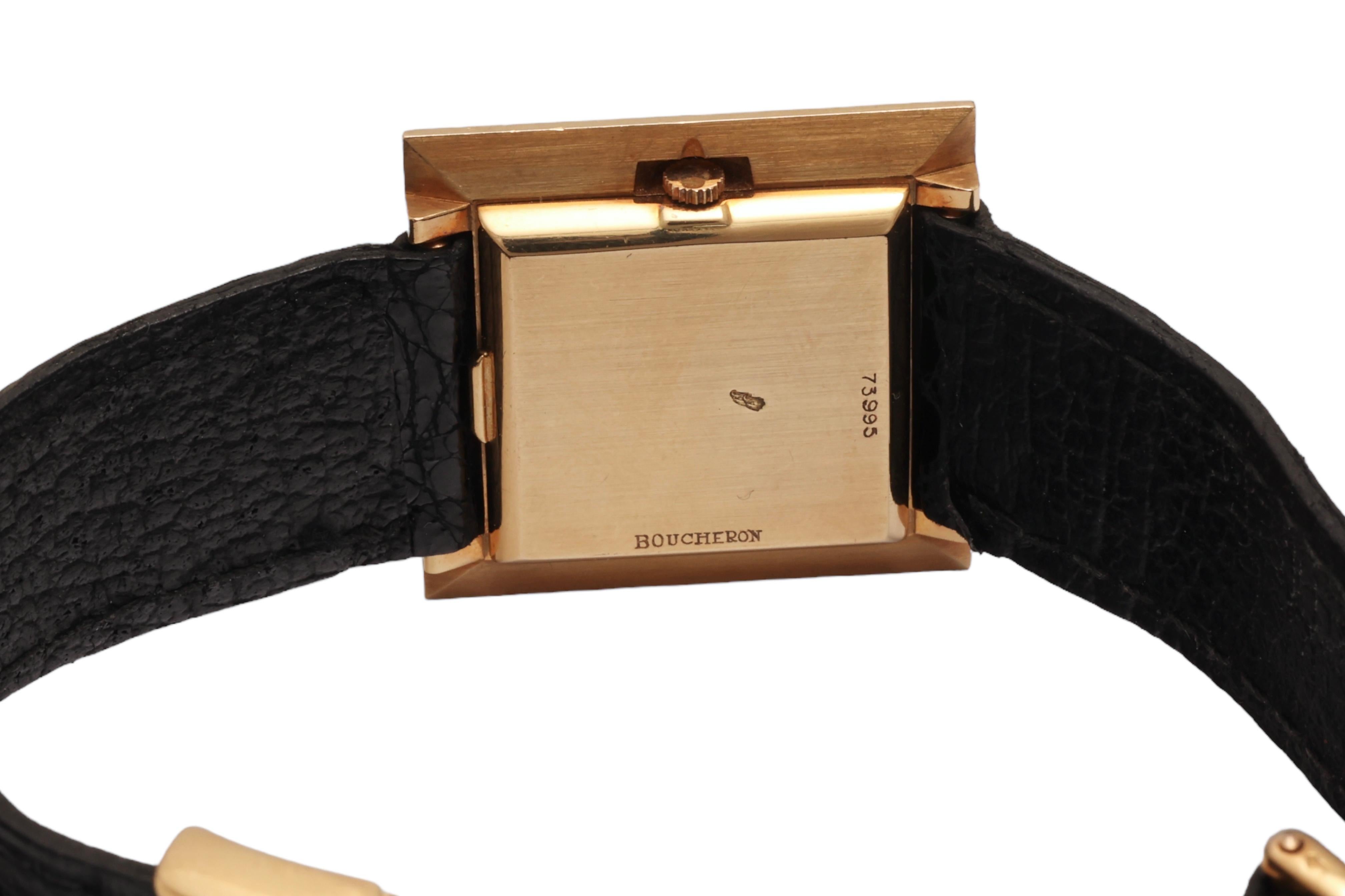 18 kt Gold Boucheron Quartz Wrist Watch For Sale 7
