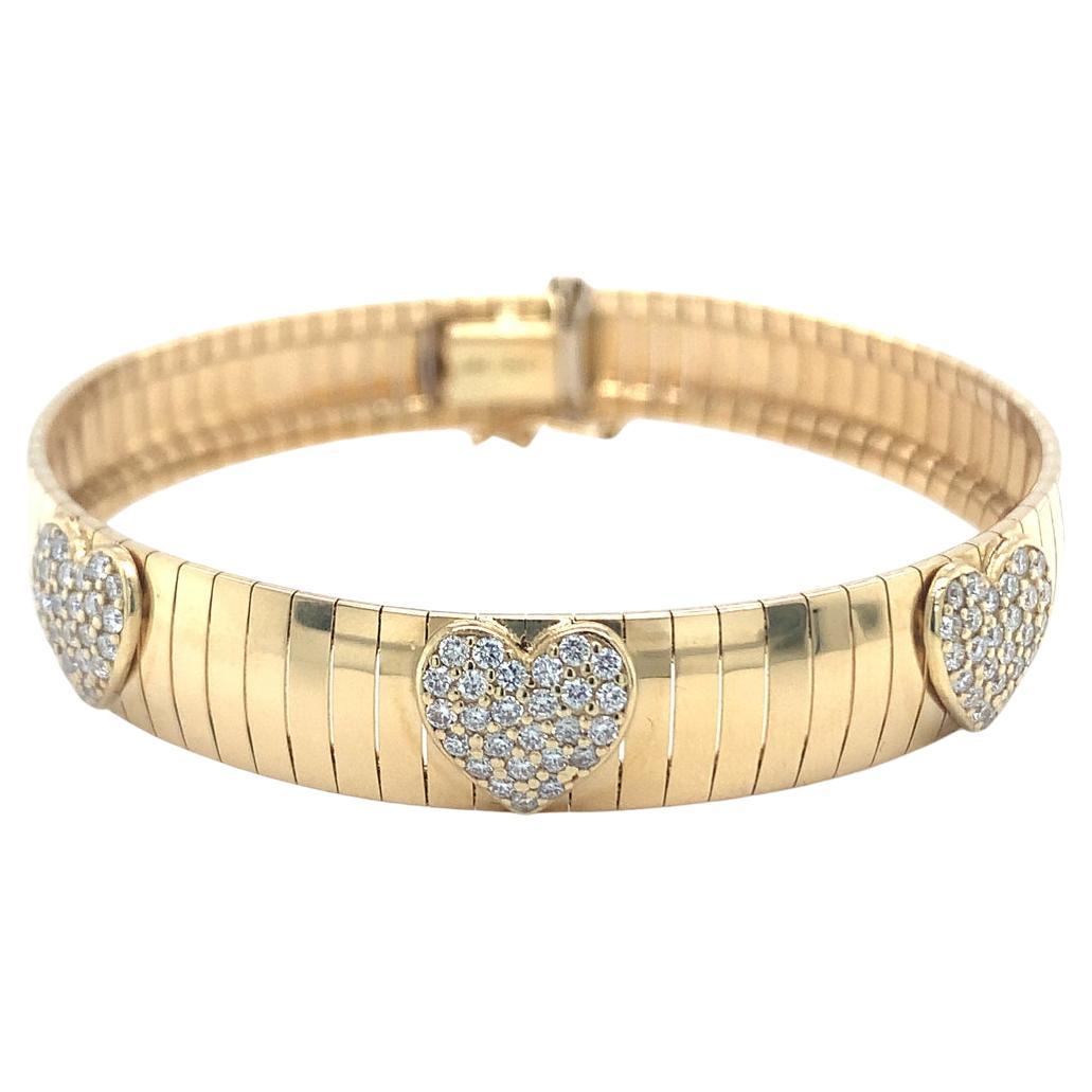 Bracelet en or 18 Kt avec diamants