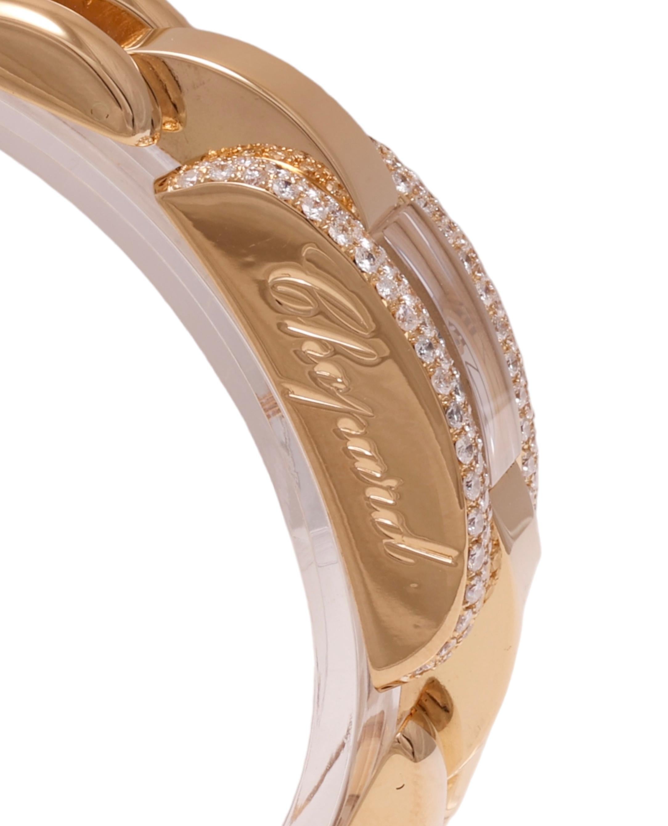 18 Kt. Montre-bracelet en or et diamants Chopard La Strada en vente 9