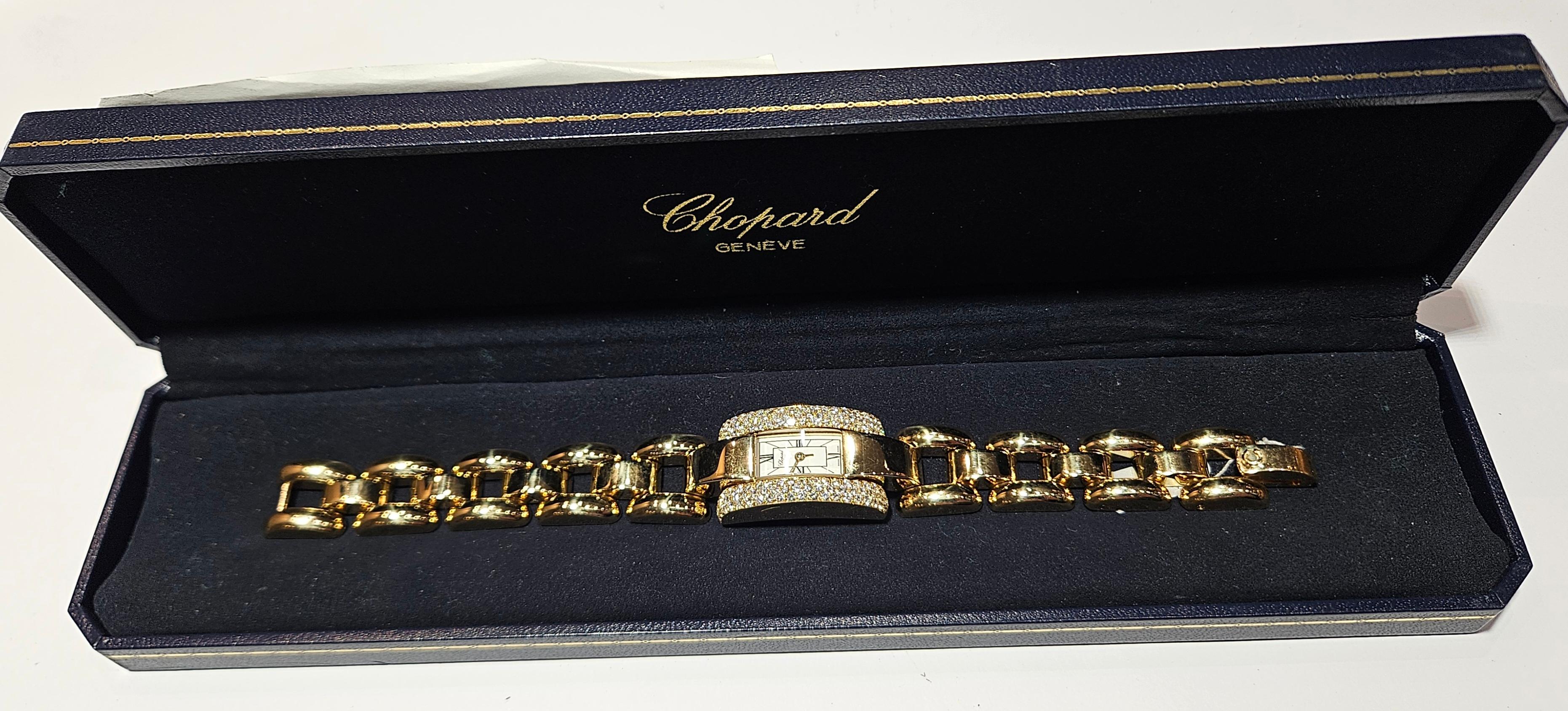 18 Kt. Montre-bracelet en or et diamants Chopard La Strada en vente 11