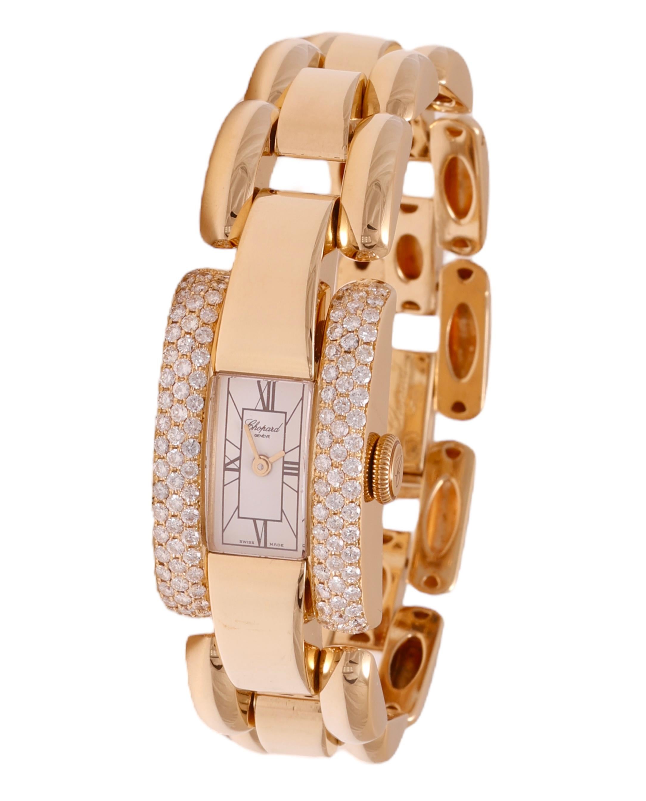 18 Kt. Montre-bracelet en or et diamants Chopard La Strada Unisexe en vente