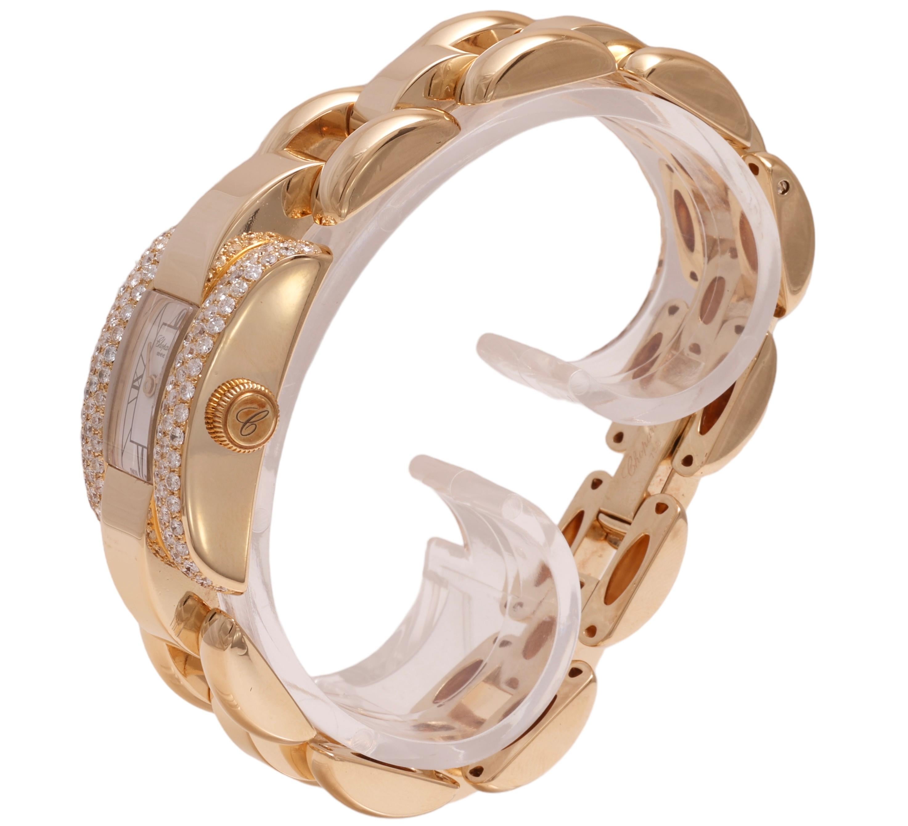 18 Kt. Montre-bracelet en or et diamants Chopard La Strada en vente 1