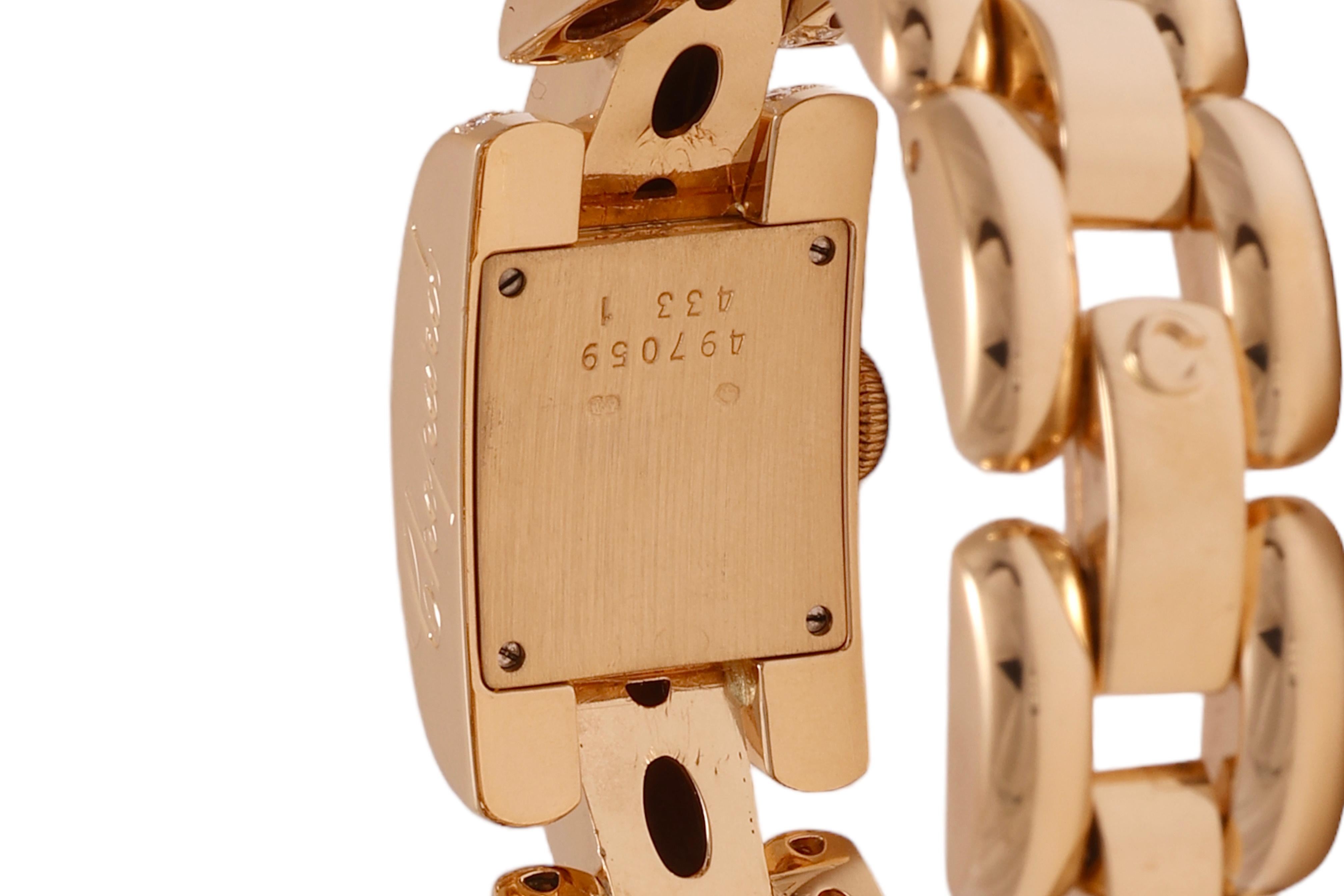 18 Kt. Montre-bracelet en or et diamants Chopard La Strada en vente 2