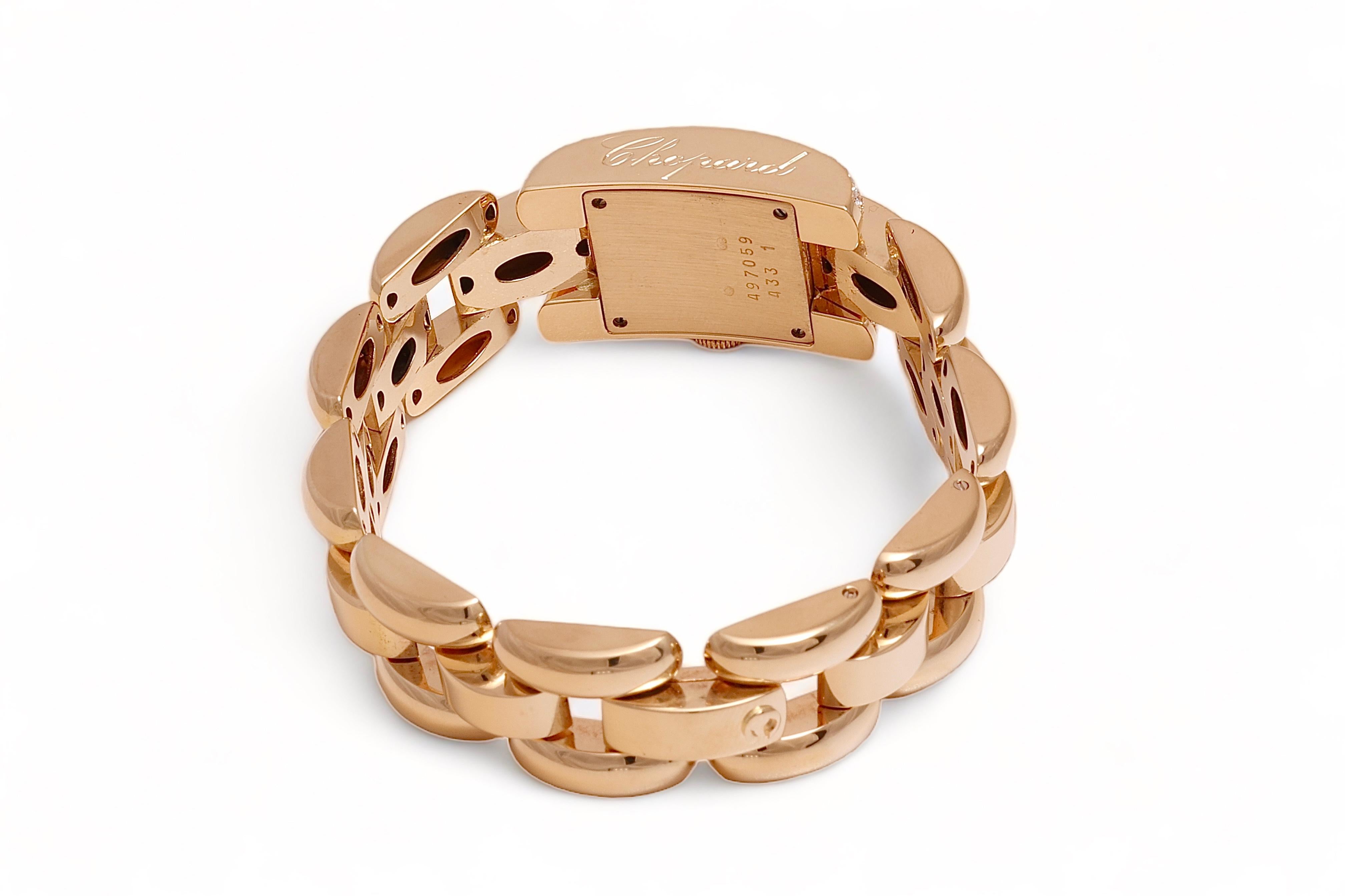 18 Kt. Montre-bracelet en or et diamants Chopard La Strada en vente 3