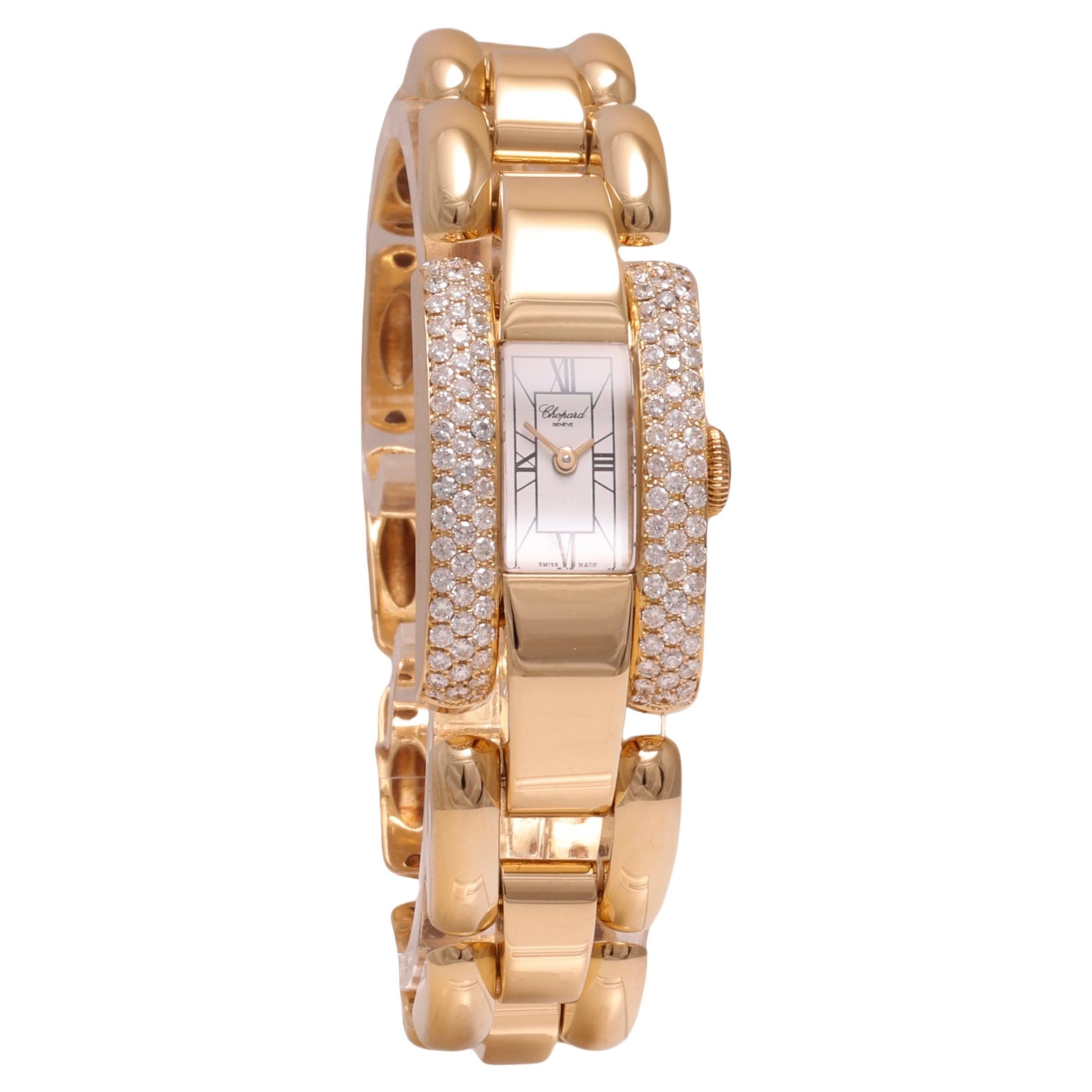 18 Kt. Montre-bracelet en or et diamants Chopard La Strada en vente
