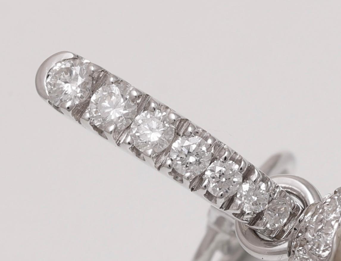 Women's 18 kt. Gold Earrings With Beautiful Pearls and 0.92 ct. Diamonds For Sale