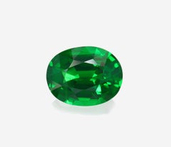 Yellow Gold Engagement Cluster Ring with Four Carats Certified Tsavorite