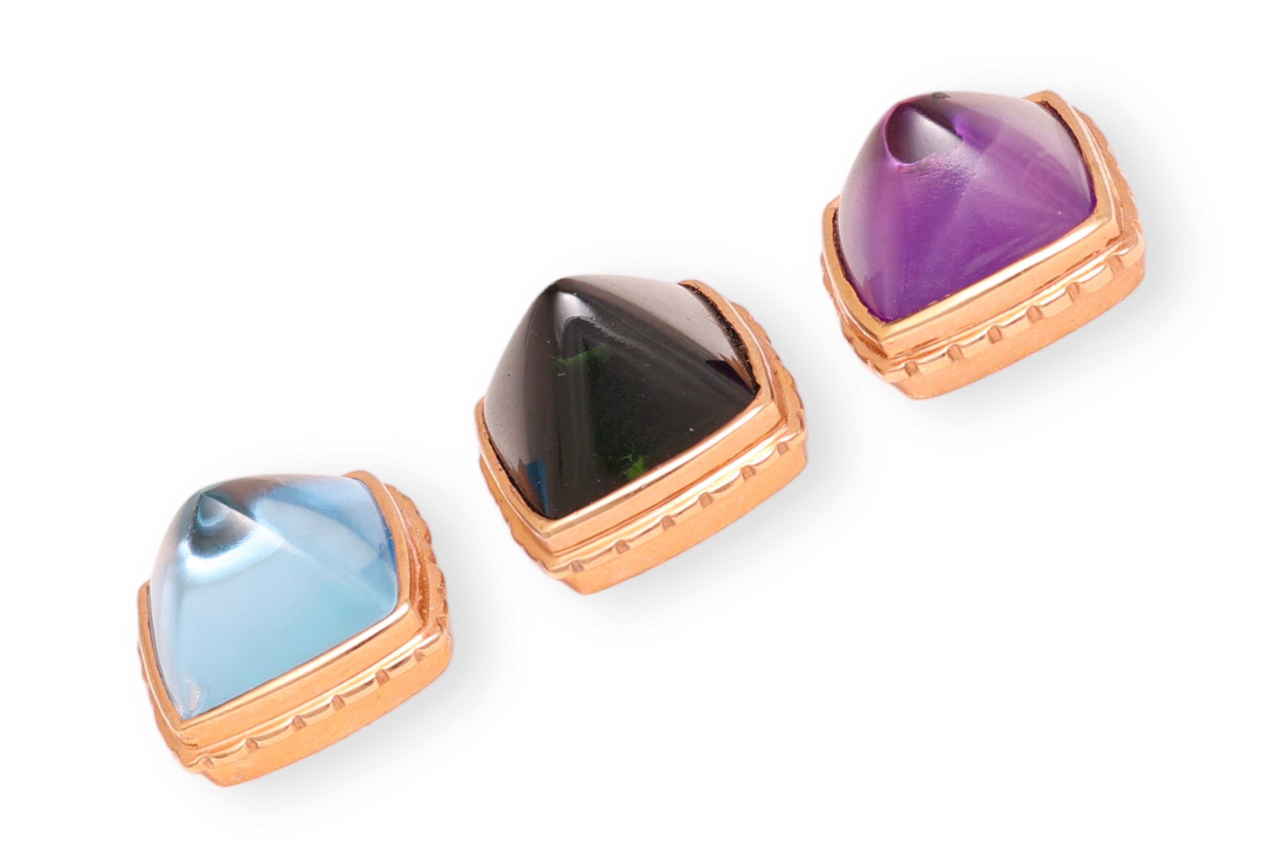 da uomo o donna Anello con diamante con pietre di colore intermedio intercambiabili in oro 18 Kt in vendita