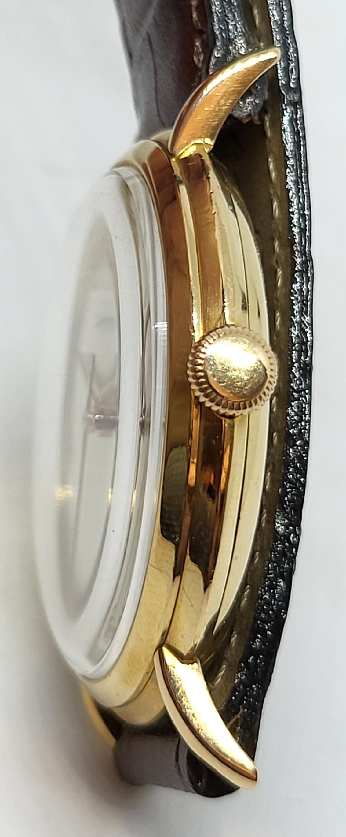 18 Kt Gold IWC Vintage Wrist Watch Caliber Rare 89, Fancy Lugs For Sale 2