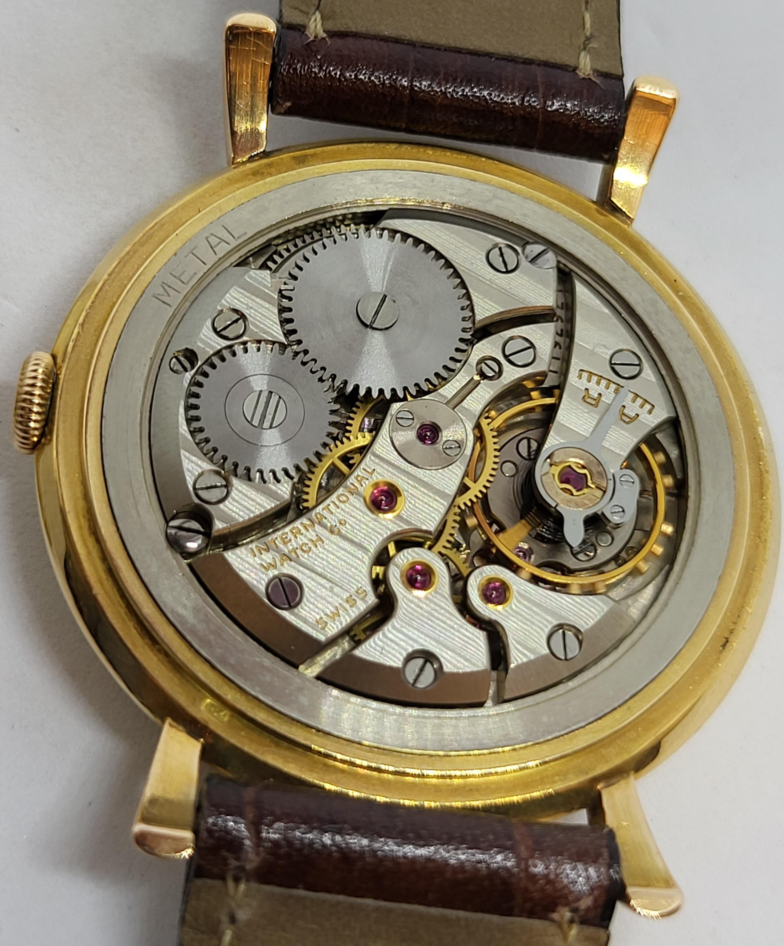 18 Kt Gold IWC Vintage Wrist Watch Caliber Rare 89, Fancy Lugs For Sale 6