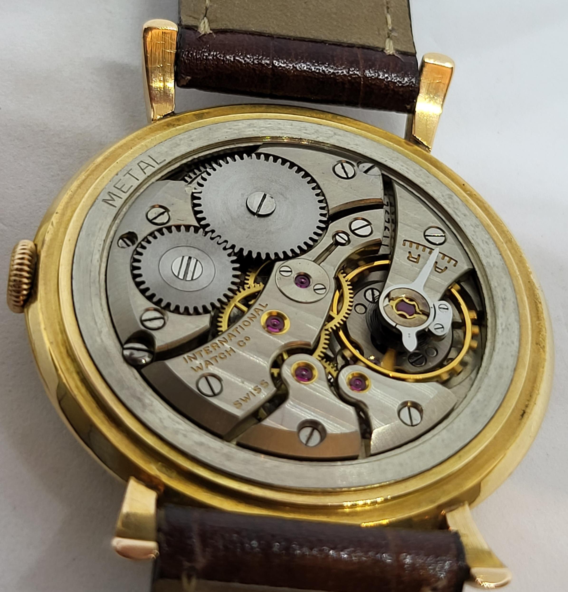 18 Kt Gold IWC Vintage Wrist Watch Caliber Rare 89, Fancy Lugs For Sale 1