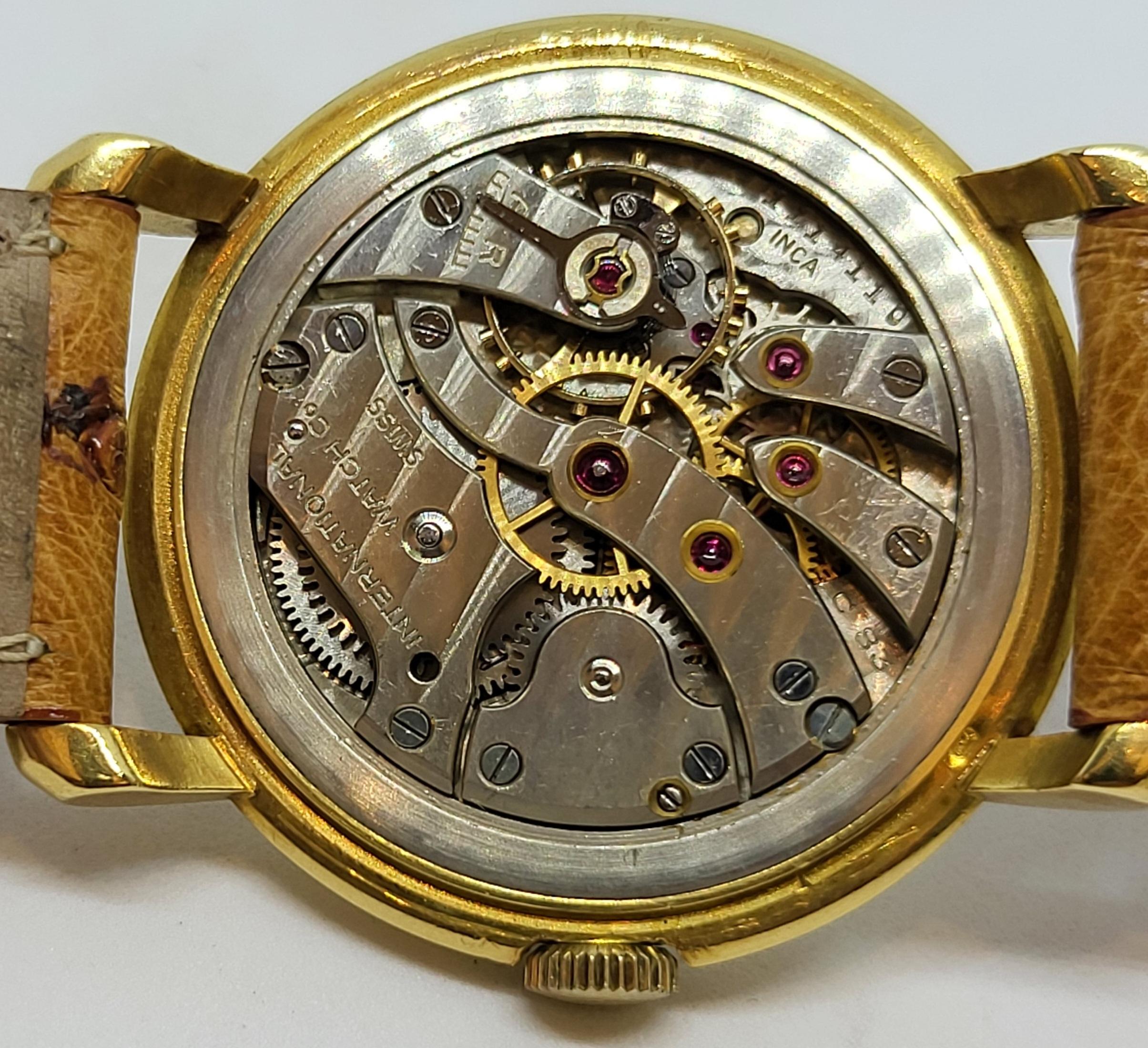 18 Karat Gold Iwc Armbanduhr Kaliber 83 im Angebot 7