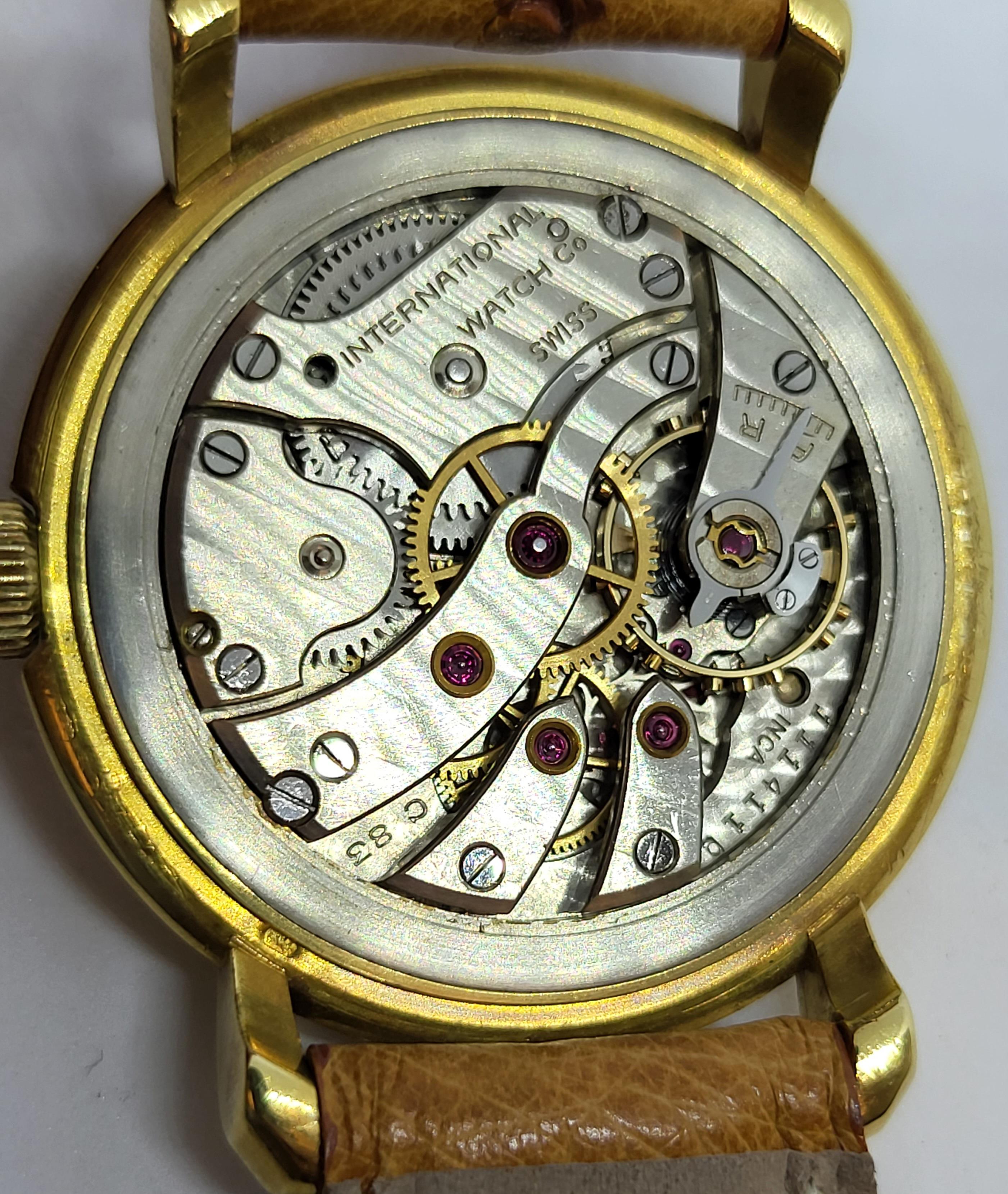 18 Karat Gold Iwc Armbanduhr Kaliber 83 im Angebot 10