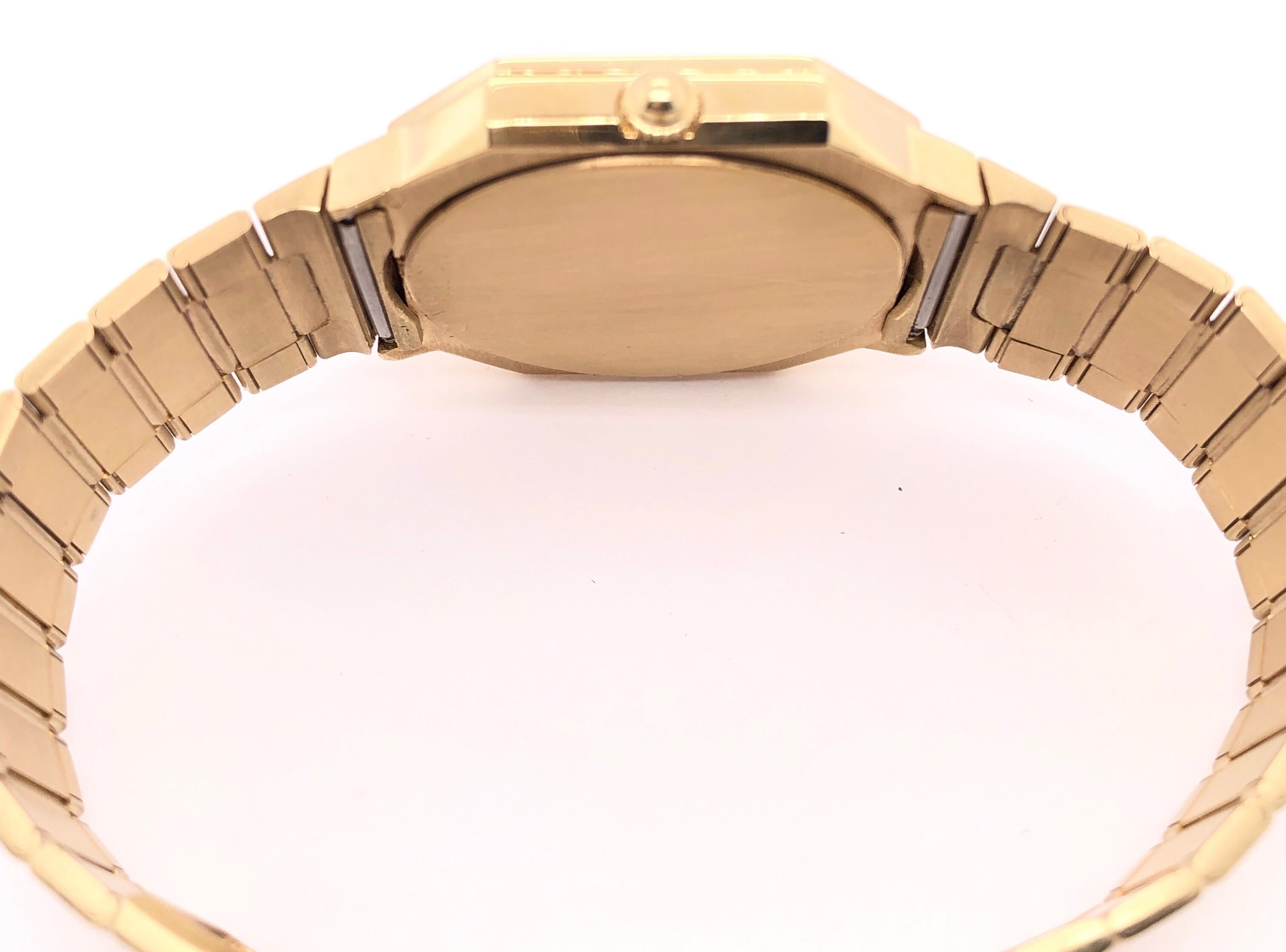 18 Karat Gold Longines Octagon Quartz Men's Dress Watch with 18 Kt Gold Bracelet 3