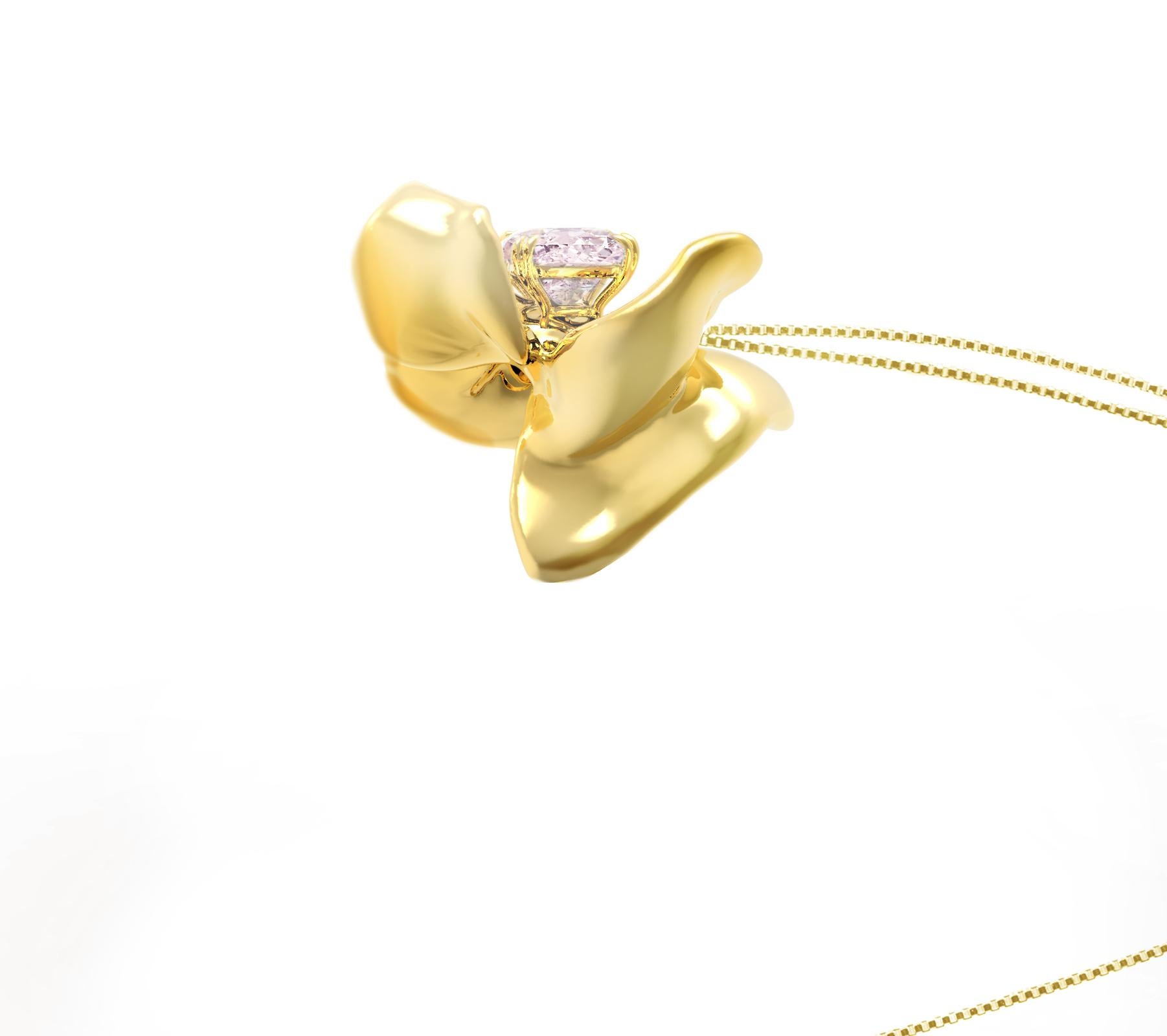gold magnolia necklace