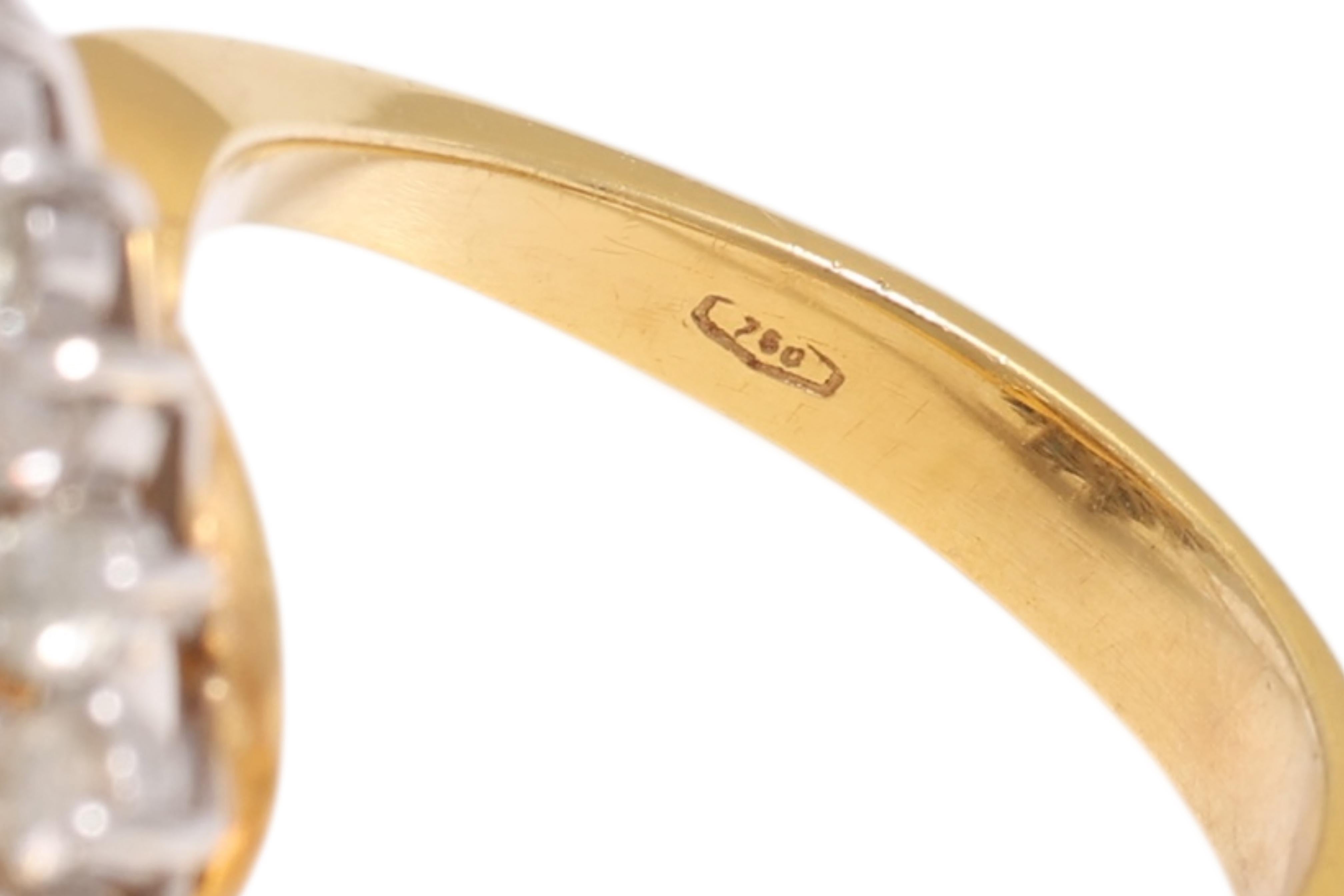 Bague en or 18 Kt perle de marbre, diamants et saphirs en forme de coeur en vente 3