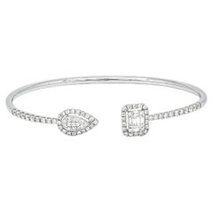 Bracciale da donna con diamante naturale 1,15 carati in oro bianco 18 carati