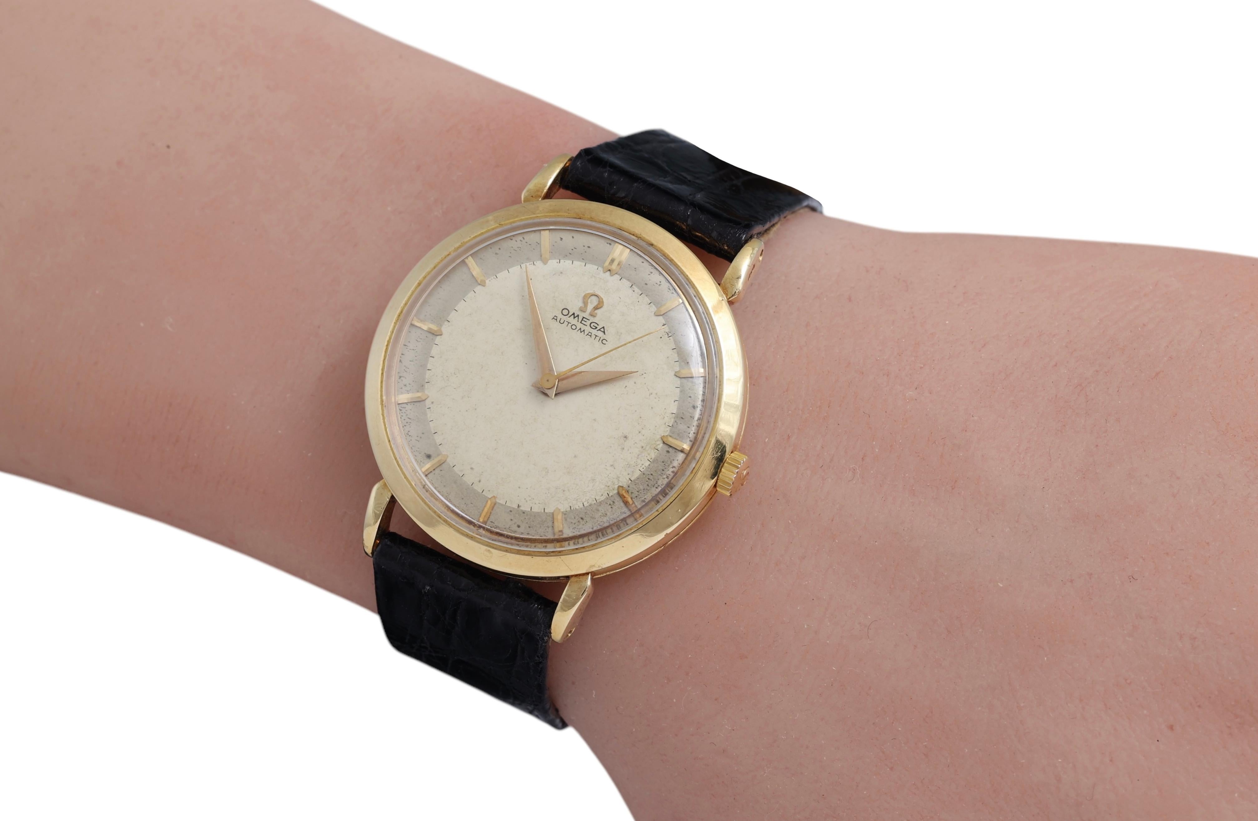 18 Kt Gold Omega Automatic, Caliber 501, from 1958 For Sale 7
