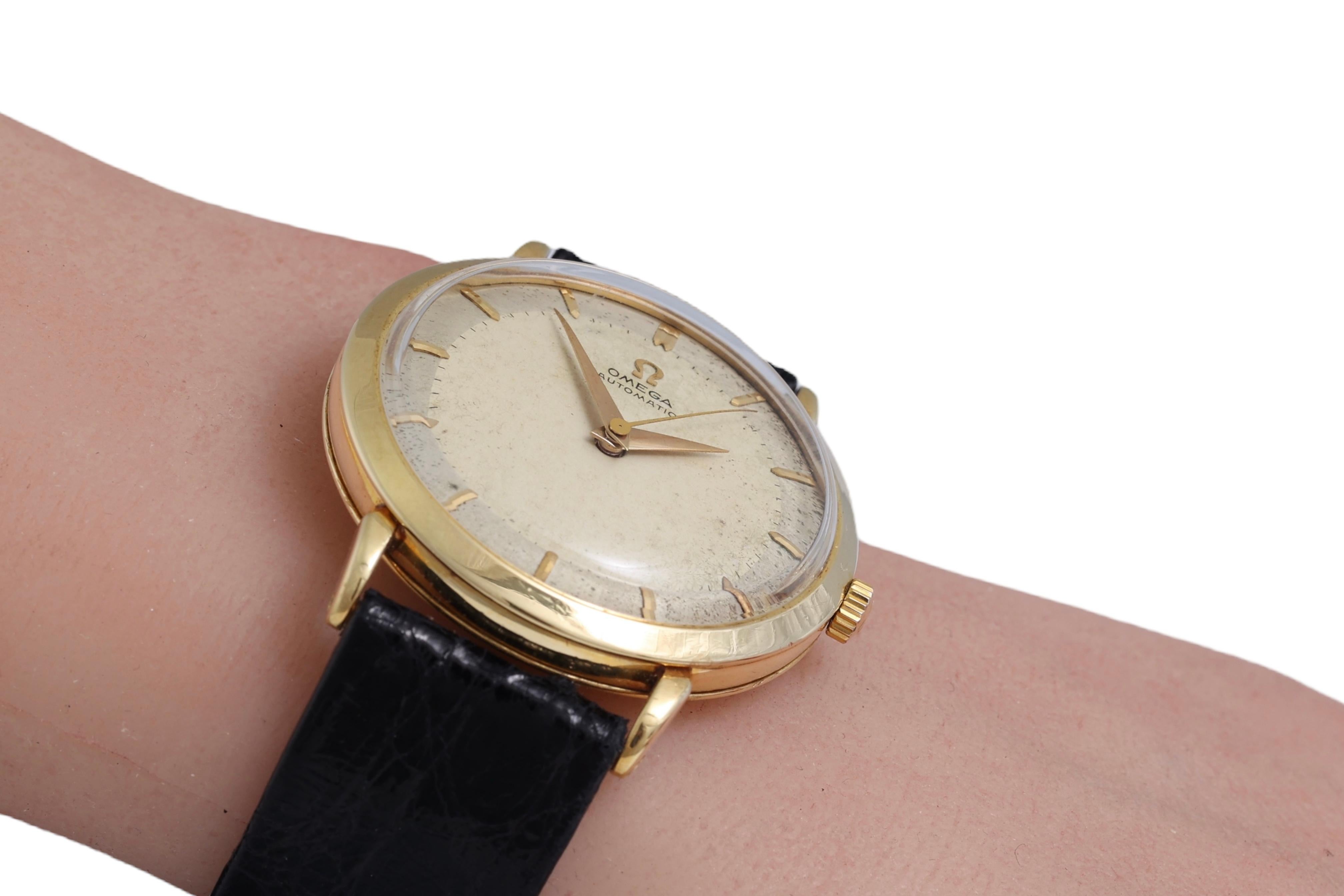 18 Kt Gold Omega Automatic, Caliber 501, from 1958 For Sale 8