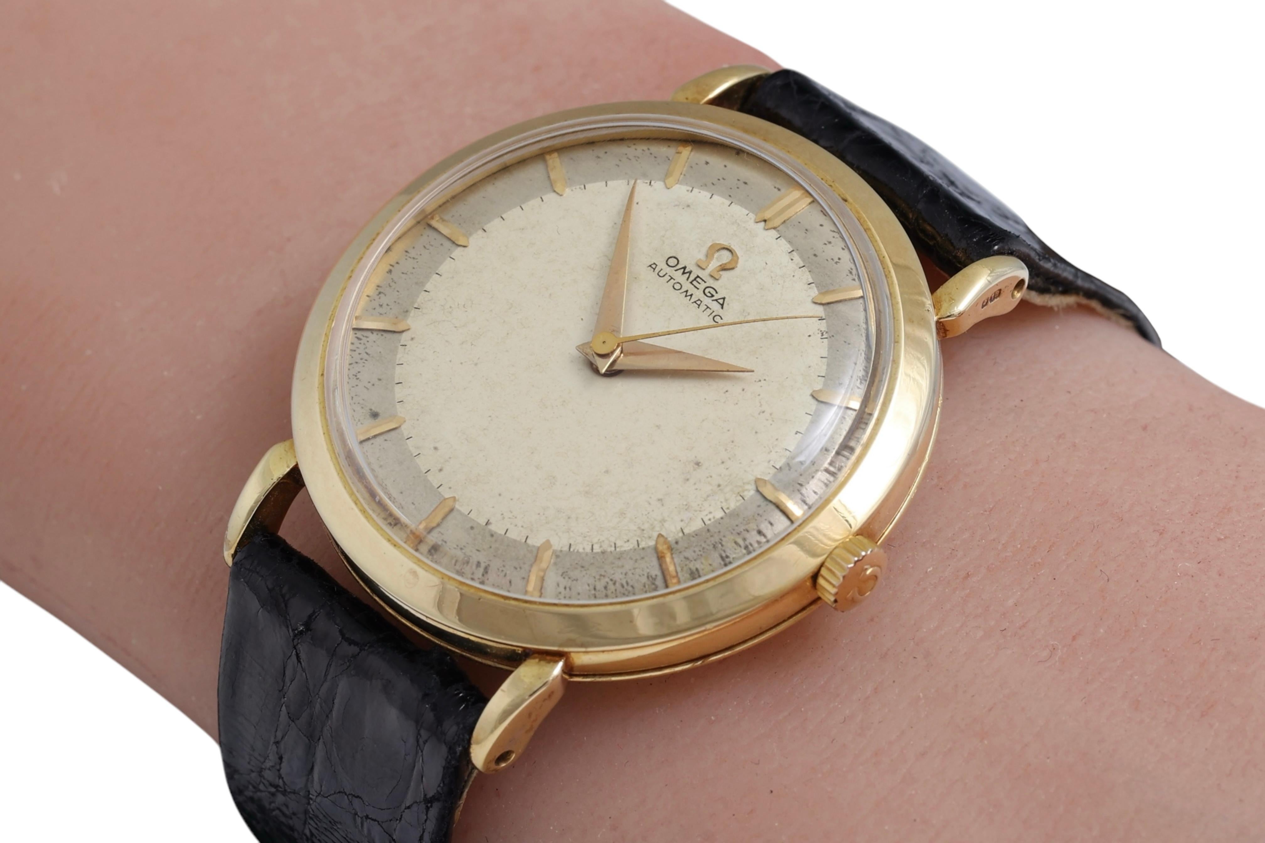 18 Kt Gold Omega Automatic, Caliber 501, from 1958 For Sale 9