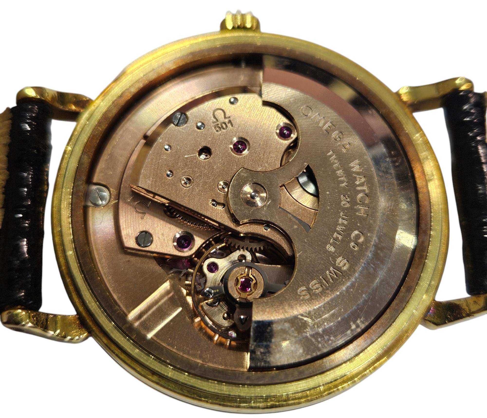 18 Kt Gold Omega Automatic, Caliber 501, from 1958 For Sale 13