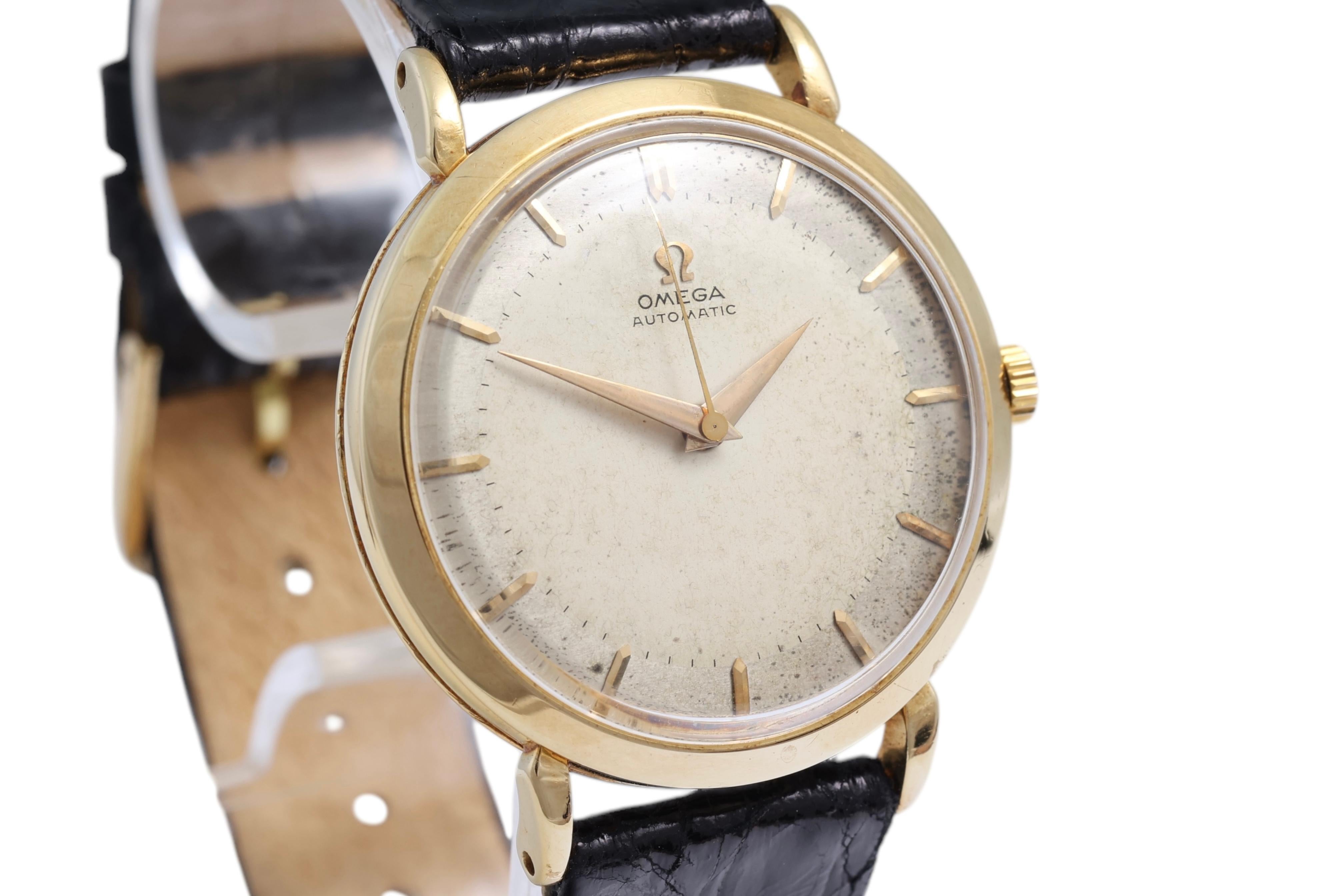 Women's or Men's 18 Kt Gold Omega Automatic, Caliber 501, from 1958 For Sale