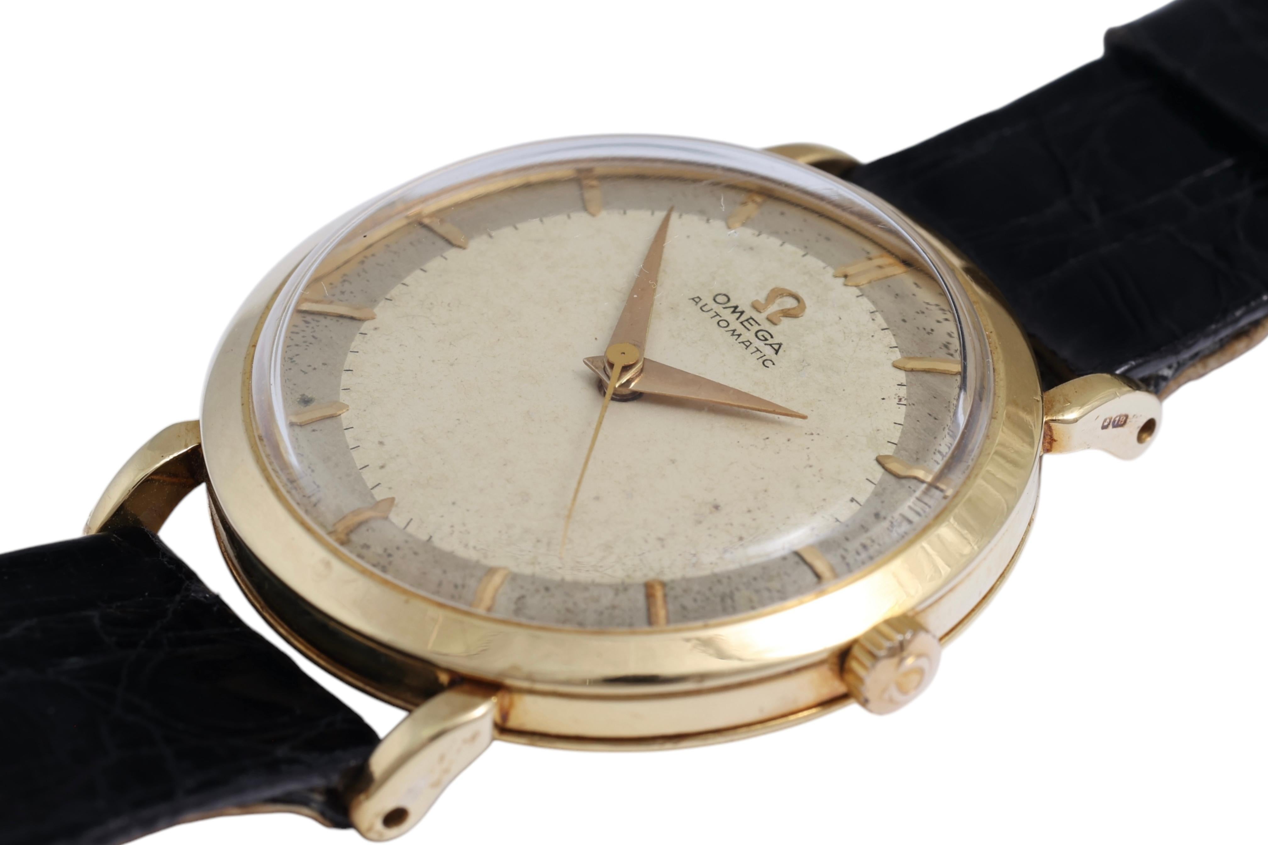 18 Kt Gold Omega Automatic, Caliber 501, from 1958 For Sale 3