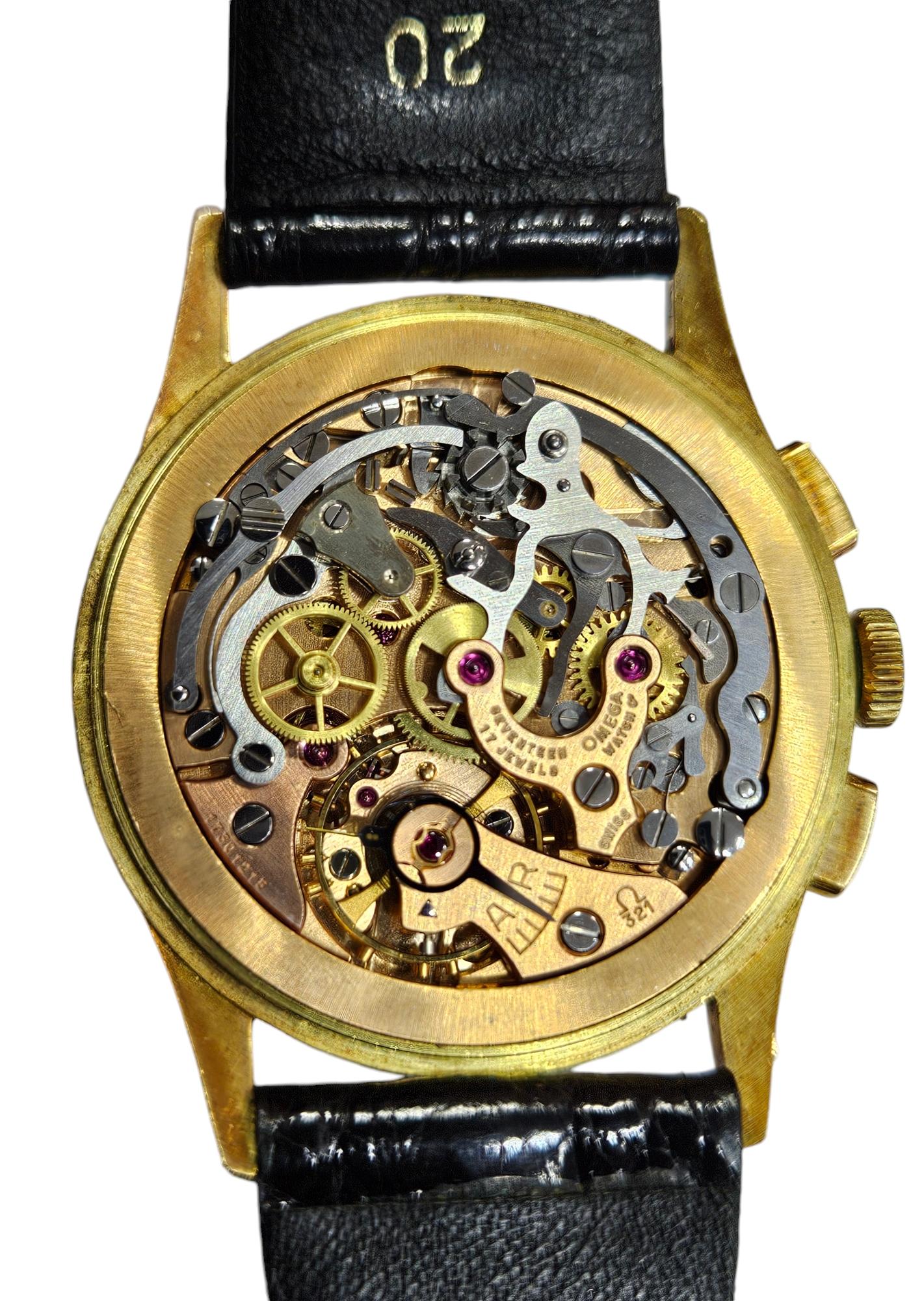 18 kt Gold Omega Collectors Wrist Watch, Caliber 321, Reference OT 2955 3 For Sale 7