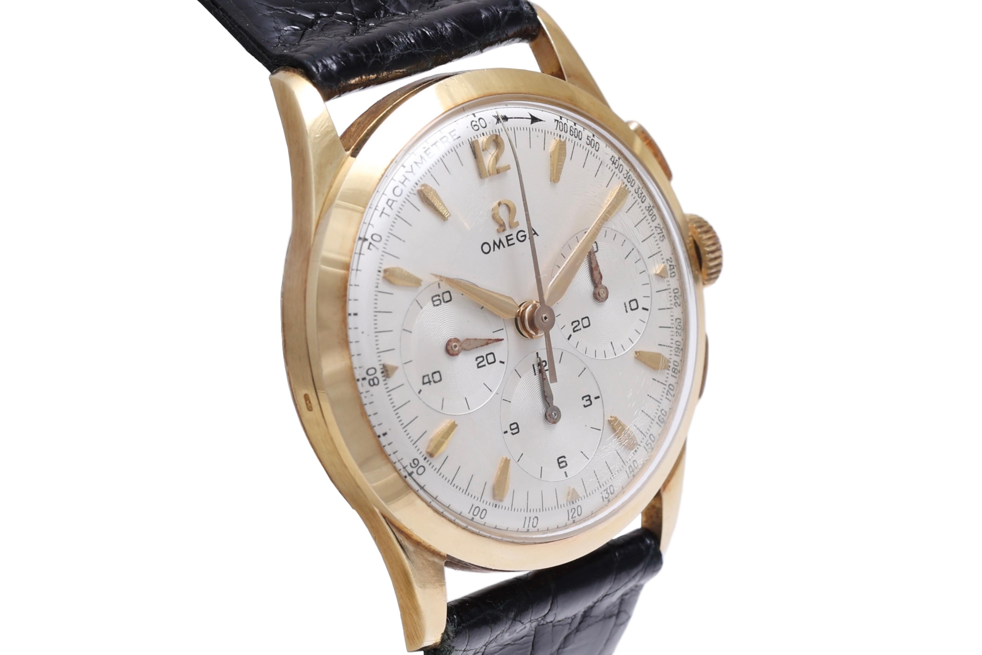 18 kt Gold Omega Collectors Wrist Watch, Caliber 321, Reference OT 2955 3 In Excellent Condition For Sale In Antwerp, BE