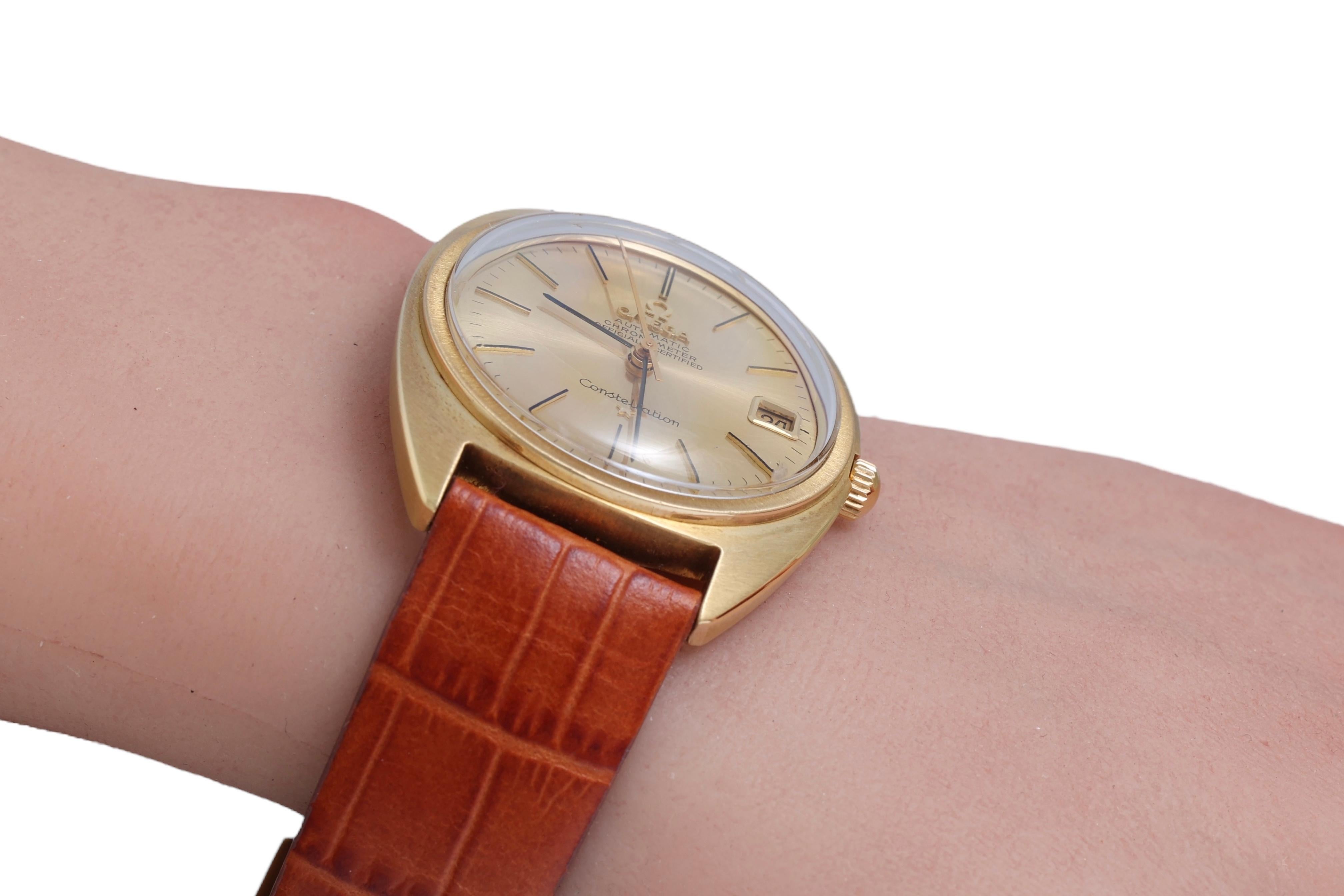 18 Kt Gold Omega Constellation Automatic Wrist Watch ! Ref. 168009 - 168017 For Sale 11