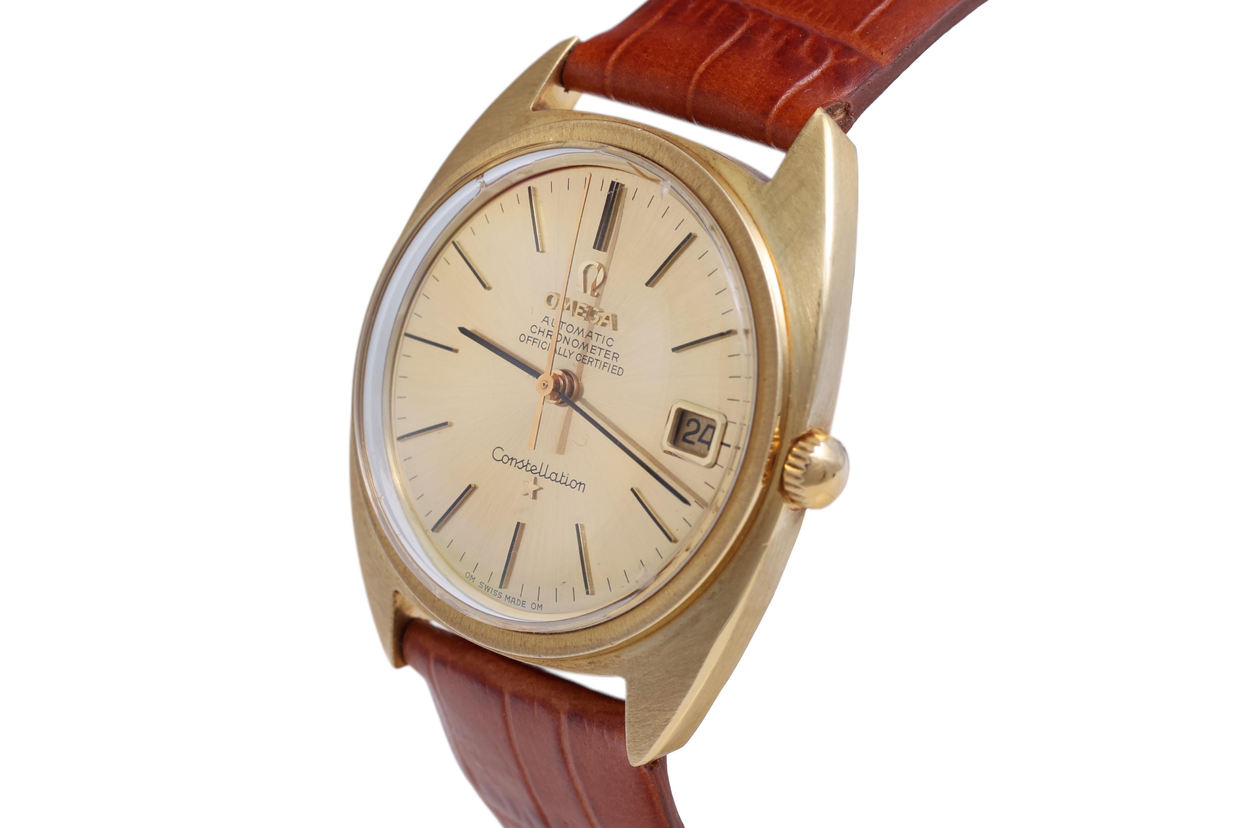 Women's or Men's 18 Kt Gold Omega Constellation Automatic Wrist Watch ! Ref. 168009 - 168017 For Sale