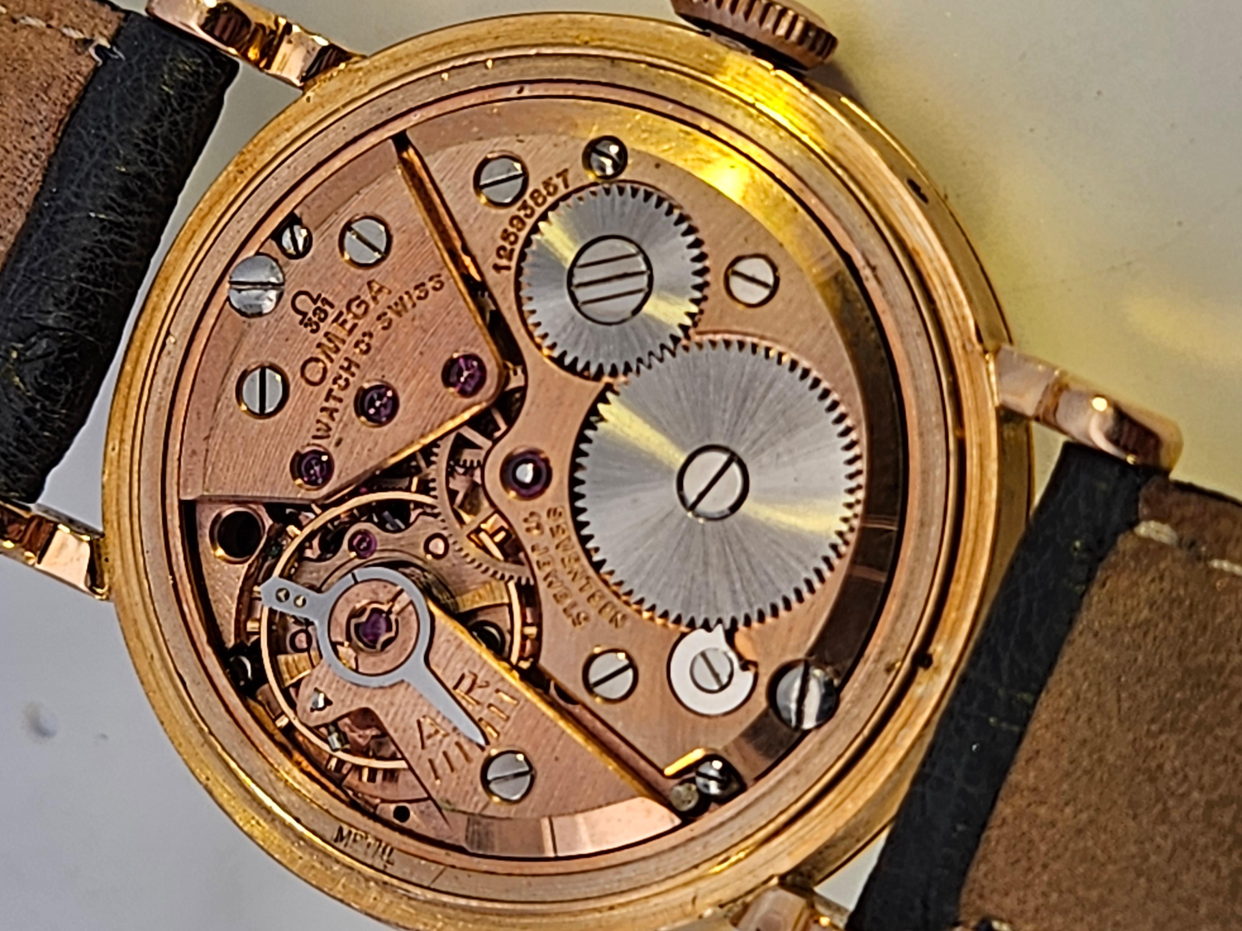 18 Kt Gold Omega Cosmic Triple Date Moon Phase Collectors Wrist Watch Ref 2473 For Sale 9