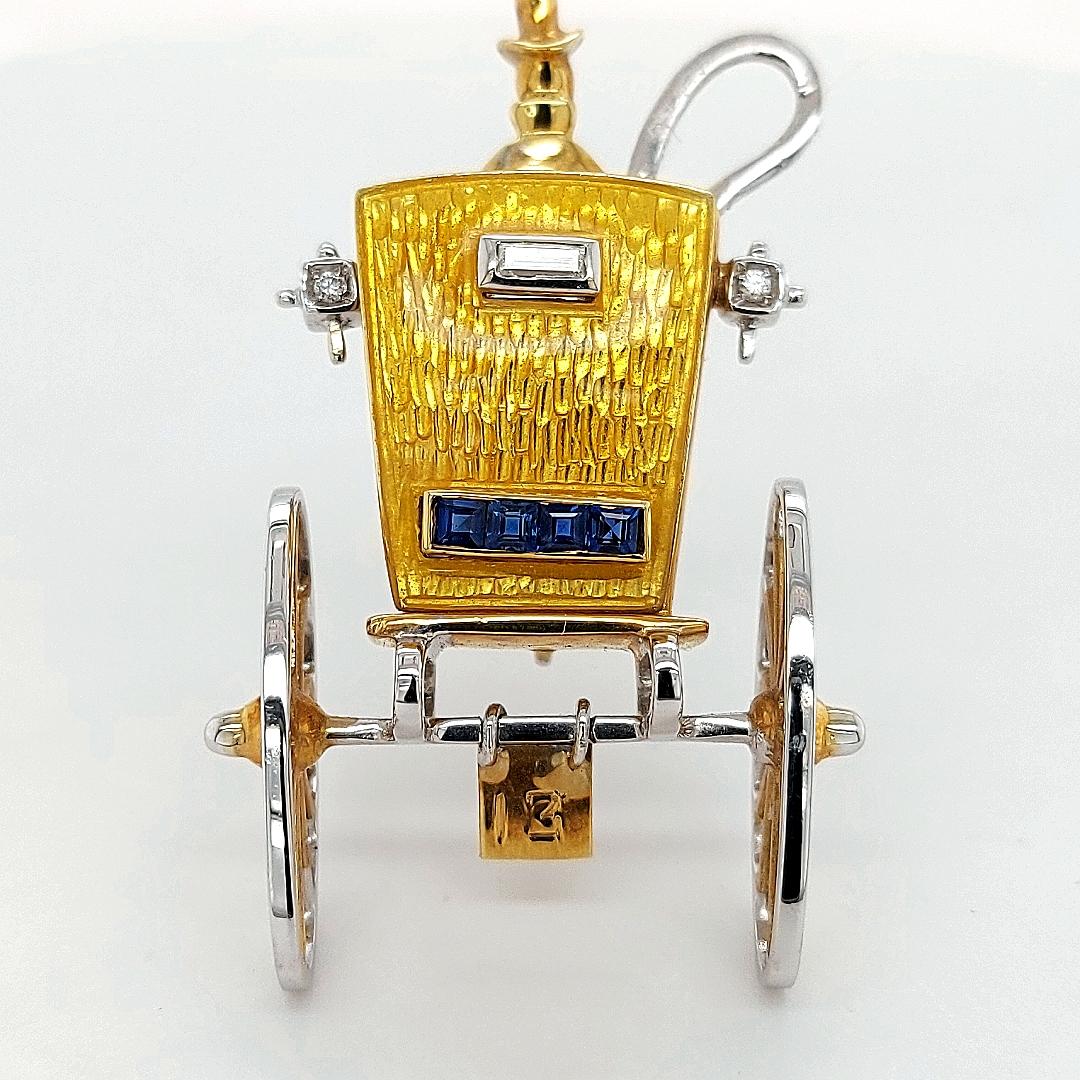 18kt Gold Original Handmade Brosche, Anhänger im Angebot 1