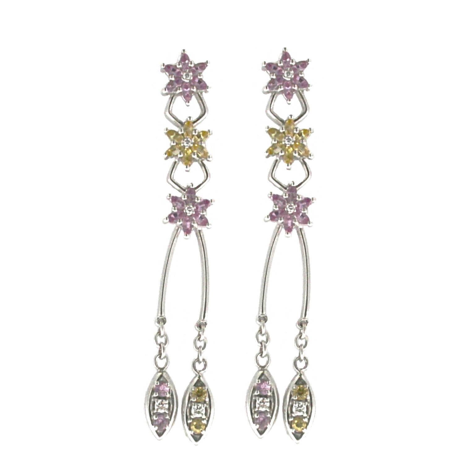 Elegant White Gold Earrings from the Flower Blossom Collection