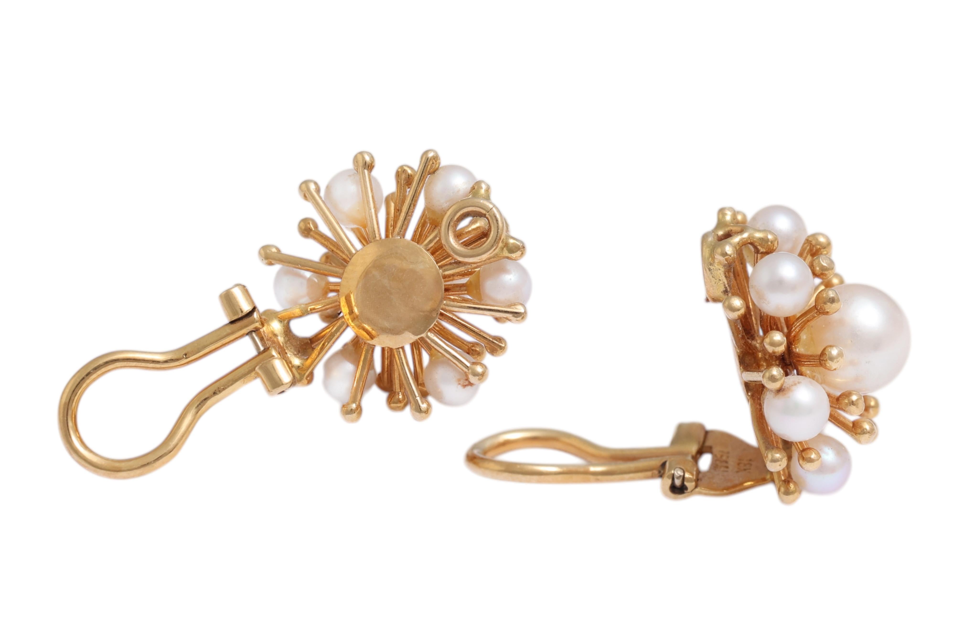 18 Kt Gold Perlen Set : Ring, Ohrringe & Anhänger komplett handgefertigt im Angebot 6