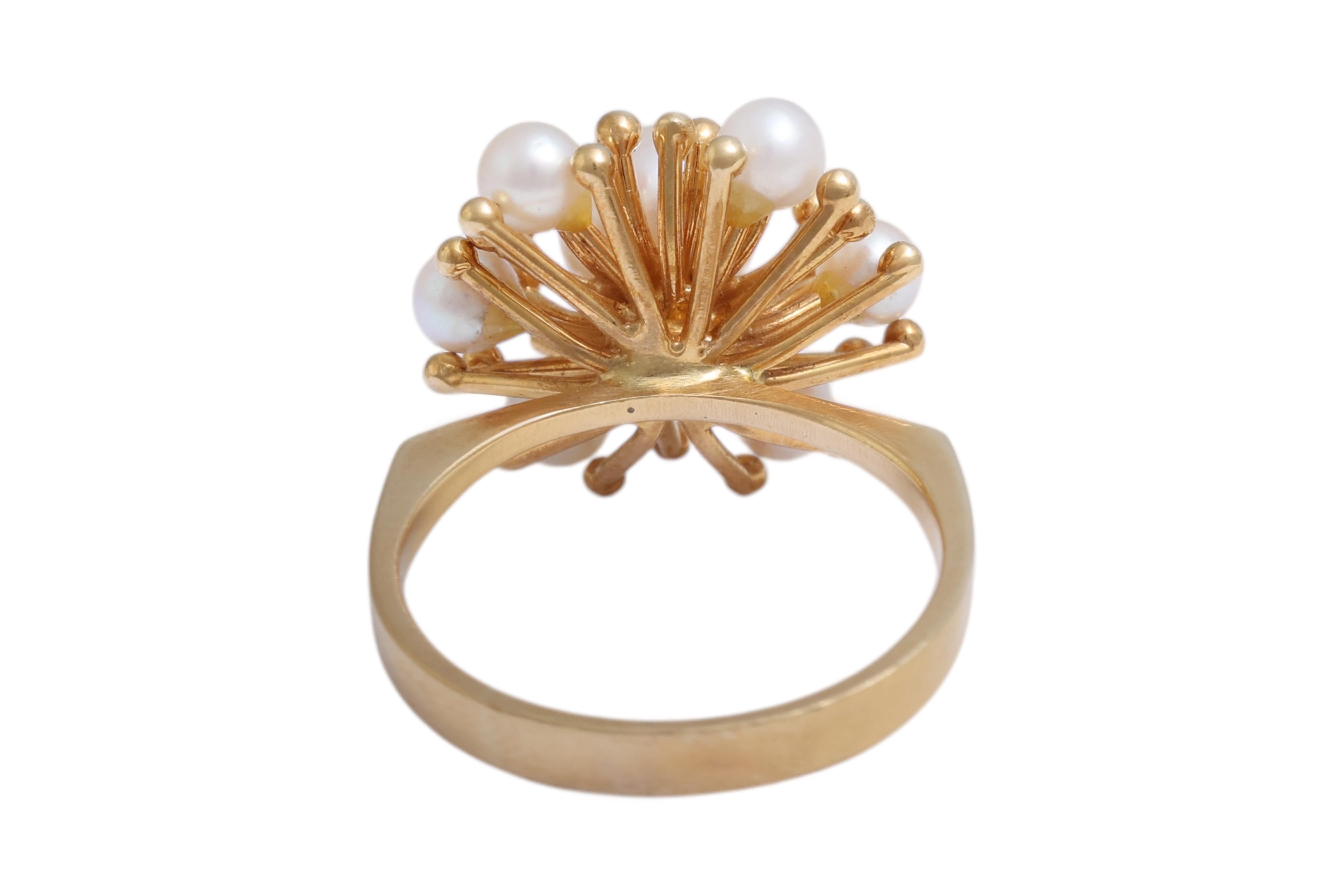 18 Kt Gold Perlen Set : Ring, Ohrringe & Anhänger komplett handgefertigt für Damen oder Herren im Angebot