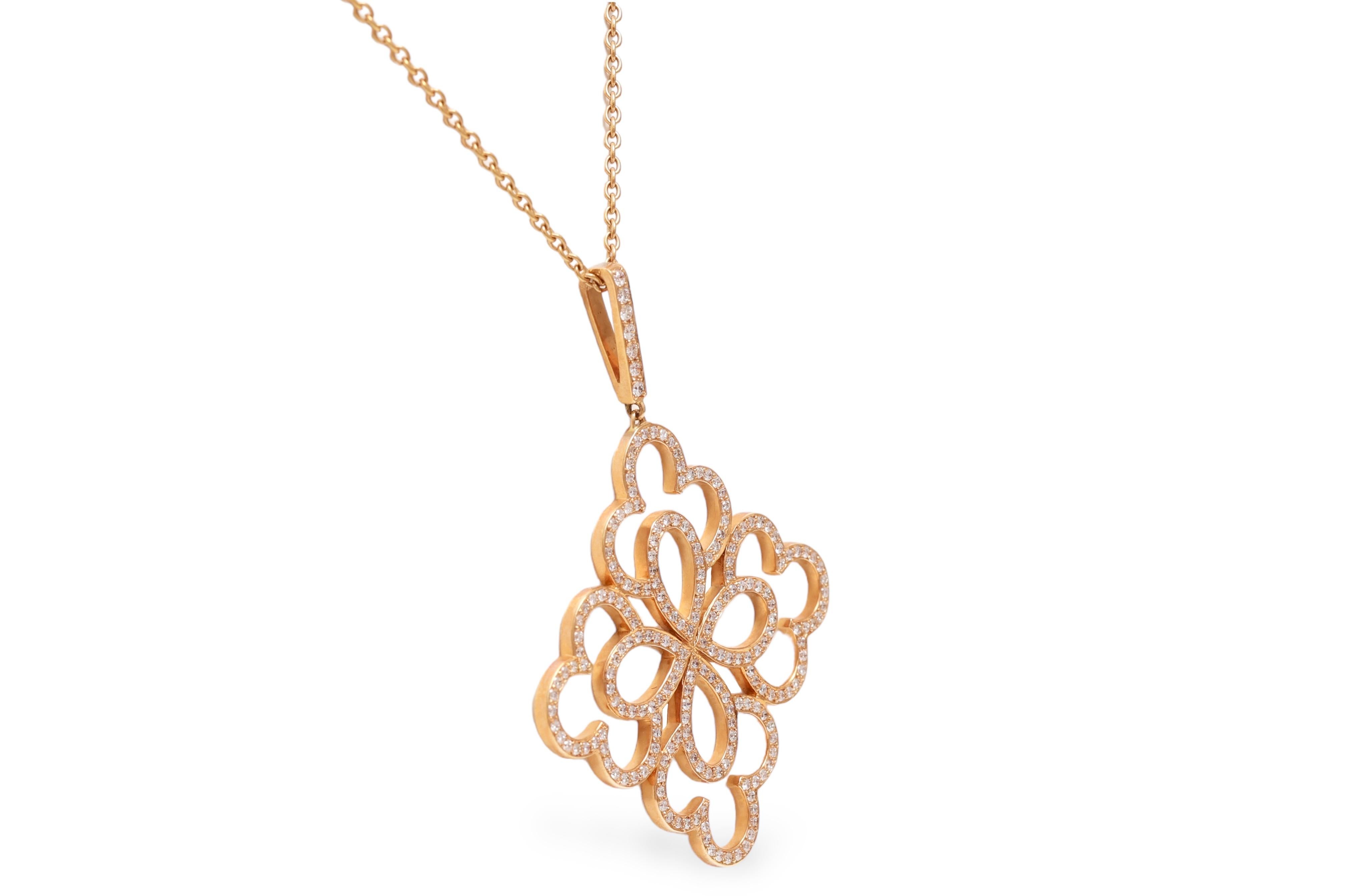 Brilliant Cut 18 kt. Gold Pendant Set with 1.21 ct. Diamonds and 18 kt. Yellow Gold Necklace For Sale
