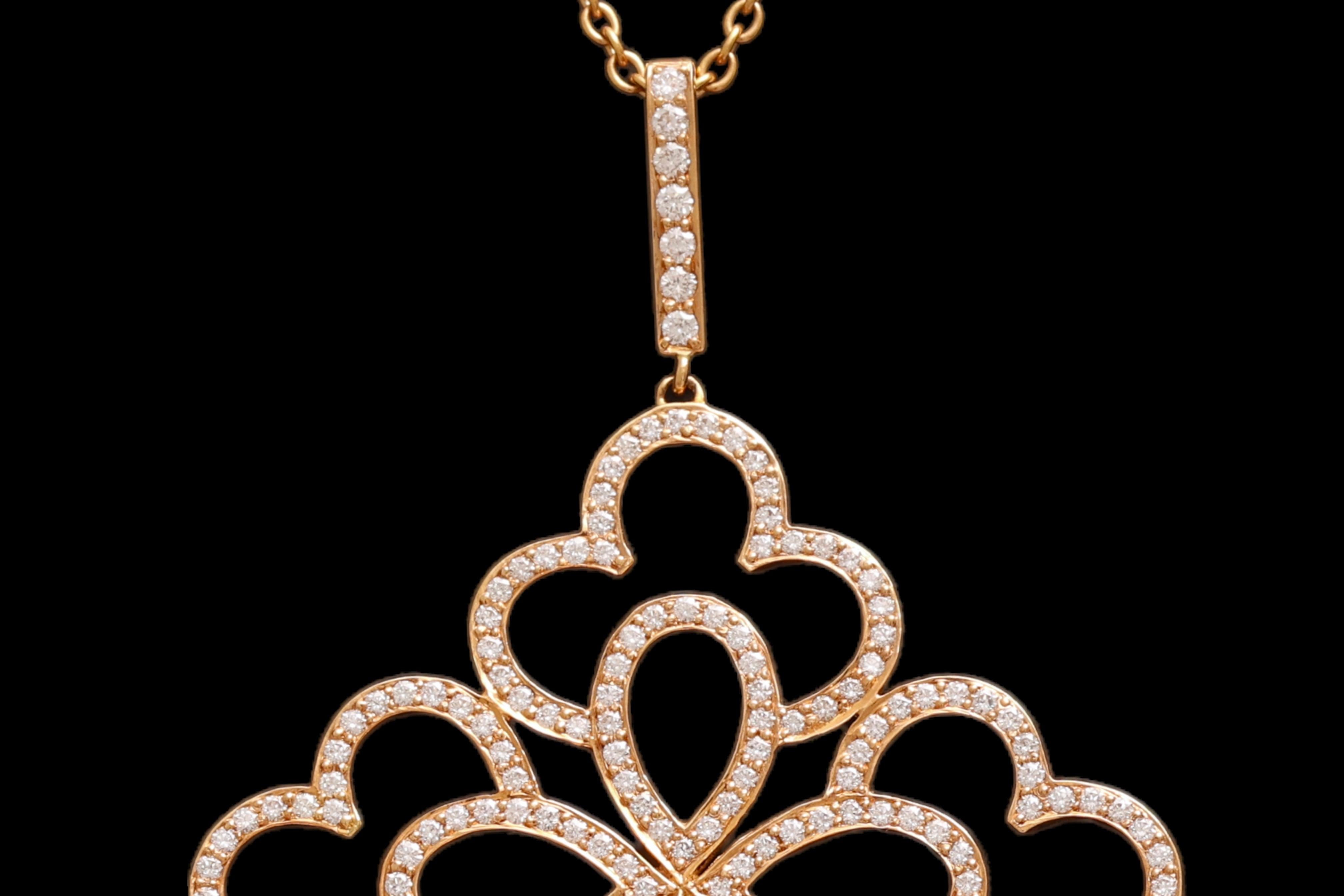 Women's or Men's 18 kt. Gold Pendant Set with 1.21 ct. Diamonds and 18 kt. Yellow Gold Necklace For Sale