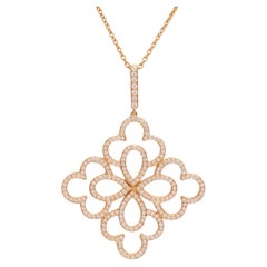 18 kt. Gold Pendant Set with 1.21 ct. Diamonds and 18 kt. Yellow Gold Necklace 