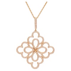 18 kt. Gold Pendant Set with 1.21 ct. Diamonds and 18 kt. Yellow Gold Necklace
