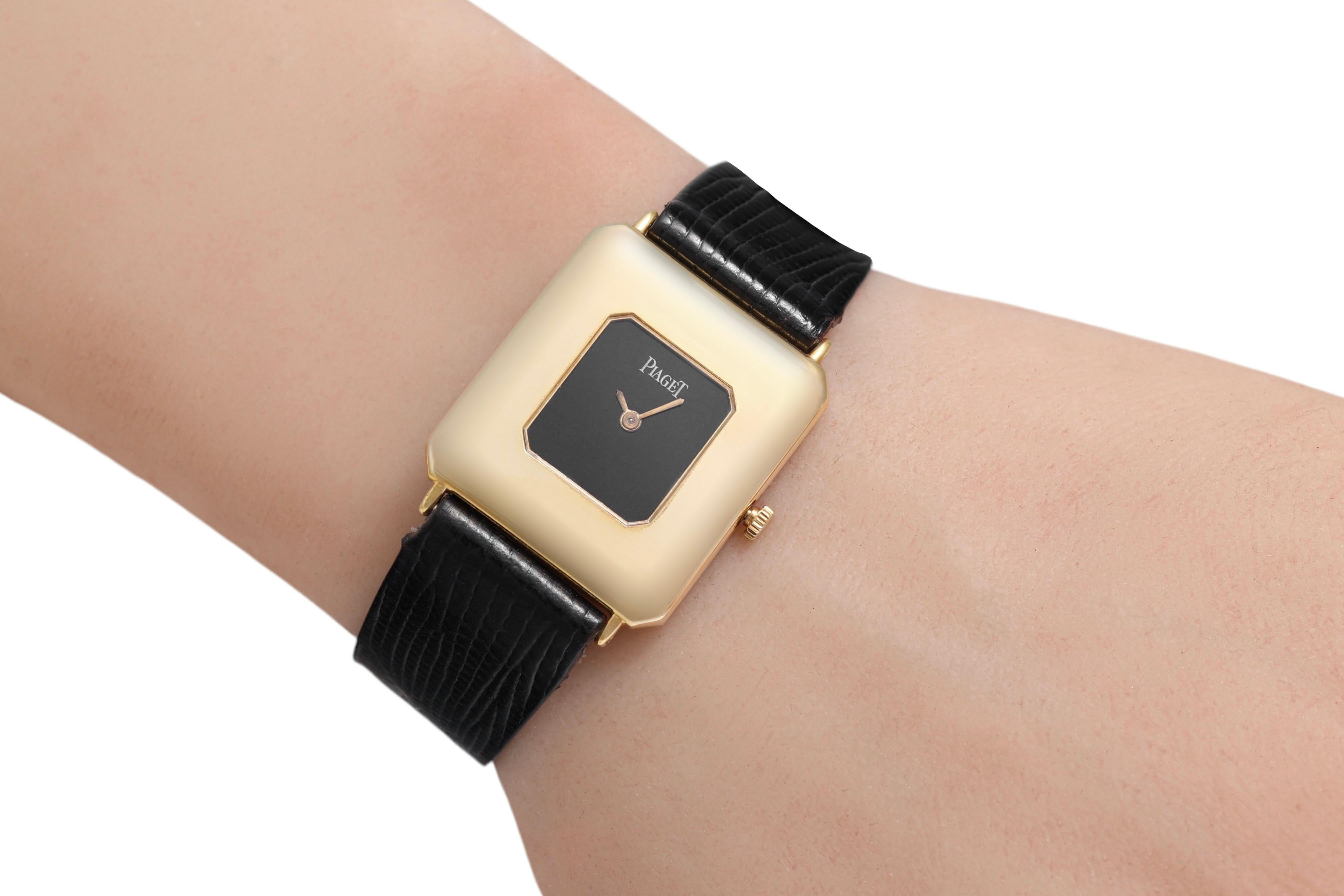 18 kt Gold Piaget Kleid Armbanduhr, mechanisches Kaliber 9P1, Ref 99141 im Angebot 6